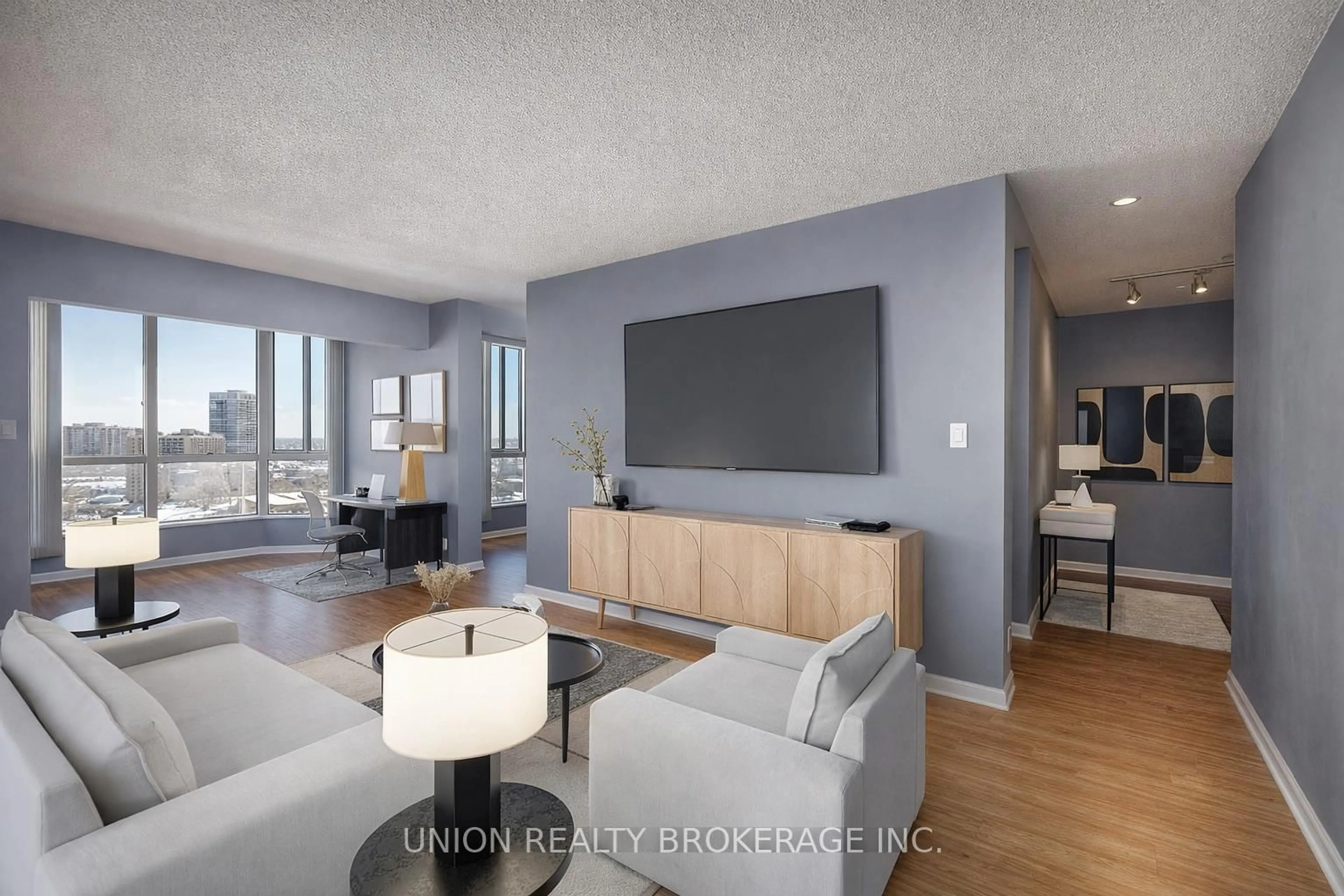 Living room with furniture, unknown for 145 Hillcrest Ave #807, Mississauga Ontario L5B 3Z1