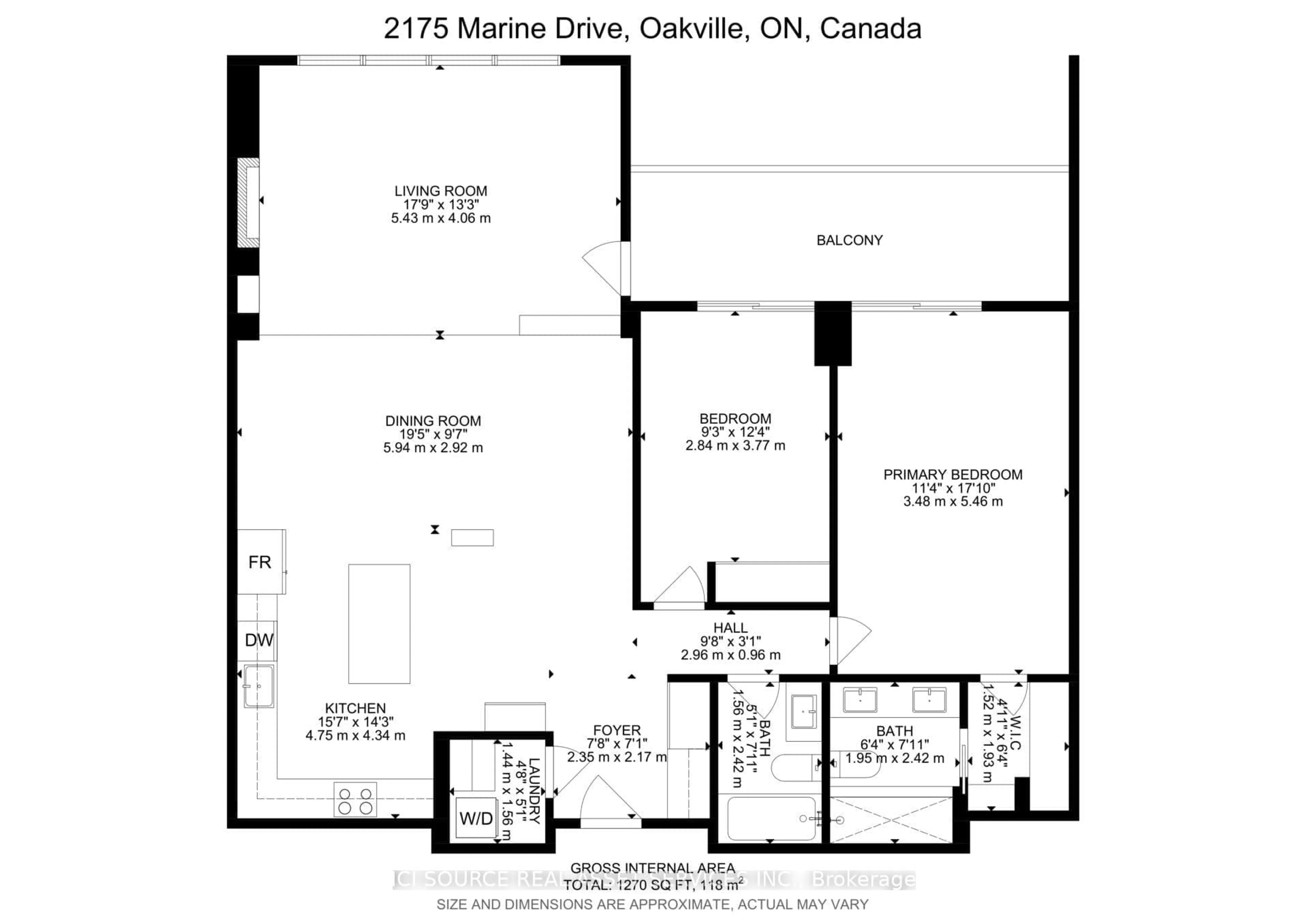 Floor plan for 2175 Marine Dr #306, Oakville Ontario L6L 5L5