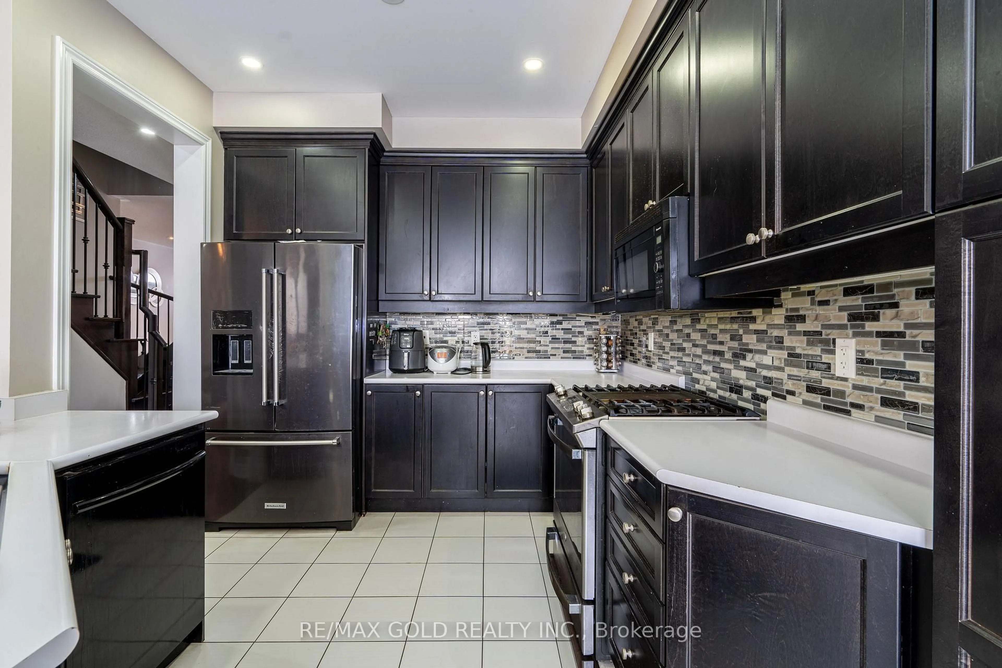 Contemporary kitchen, ceramic/tile floor for 12 Torraville St, Brampton Ontario L6R 0Y5