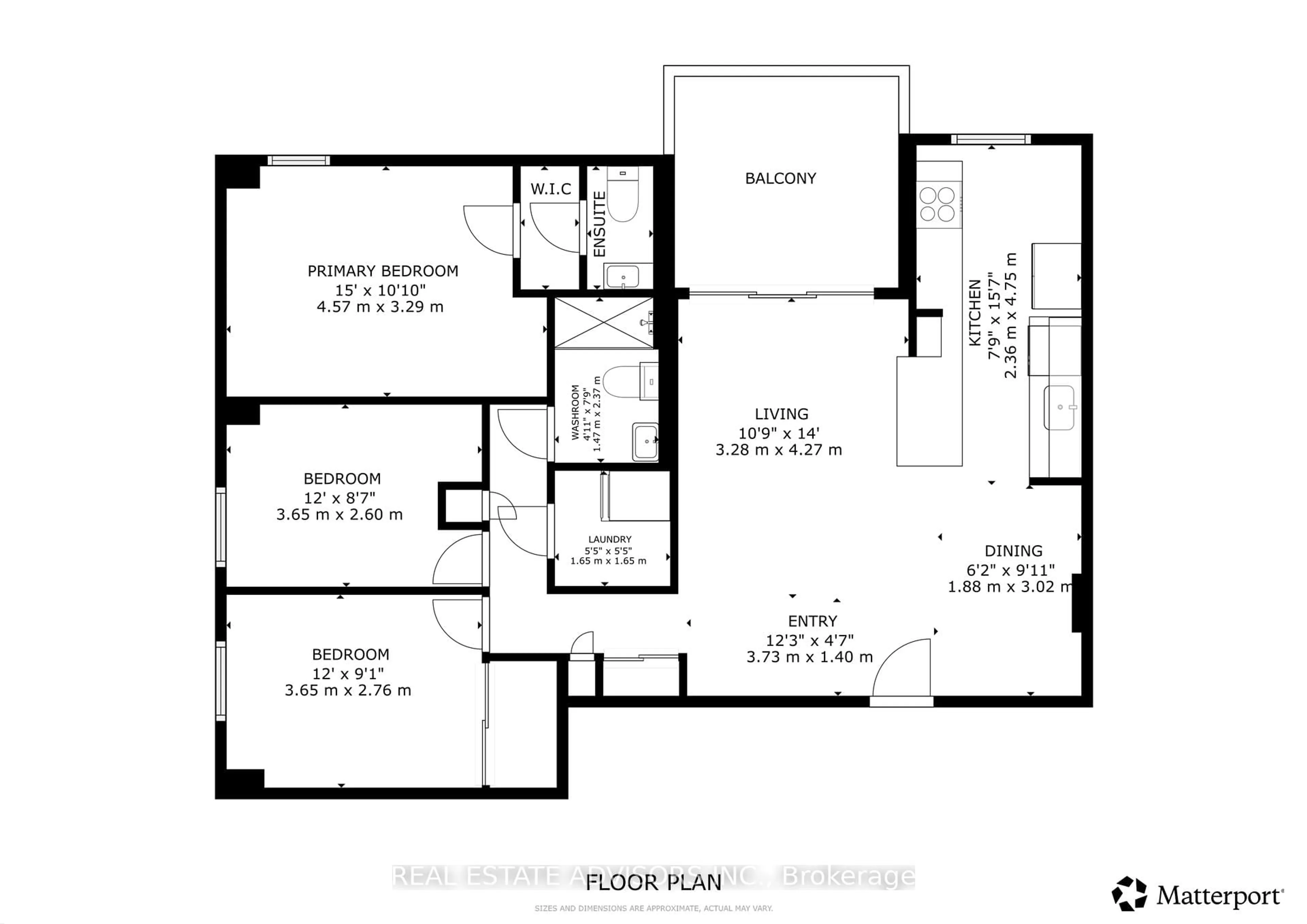 Floor plan for 1625 Bloor St #524, Mississauga Ontario L4X 1S3