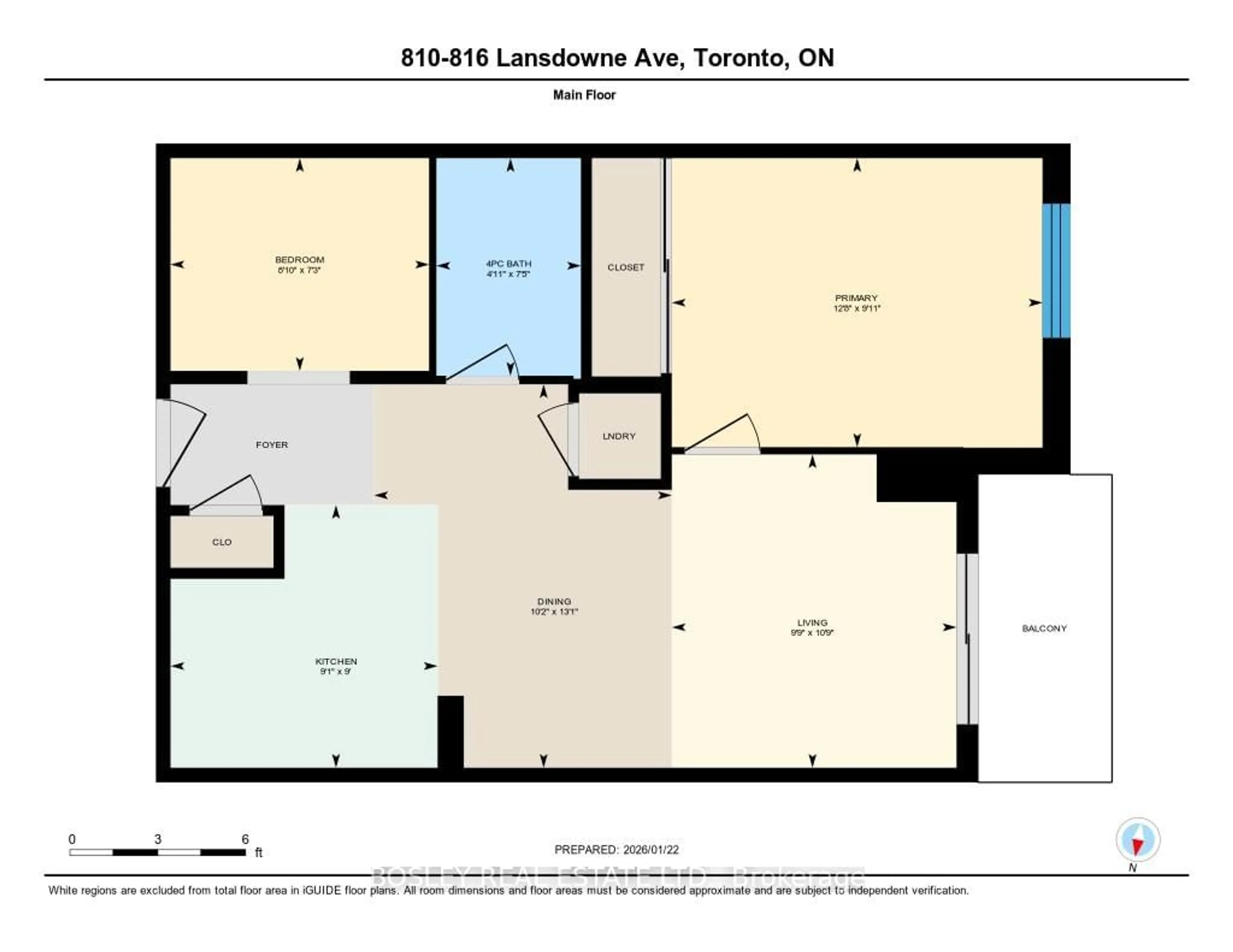 Floor plan for 812 Lansdowne Ave #810, Toronto Ontario M6H 4K5