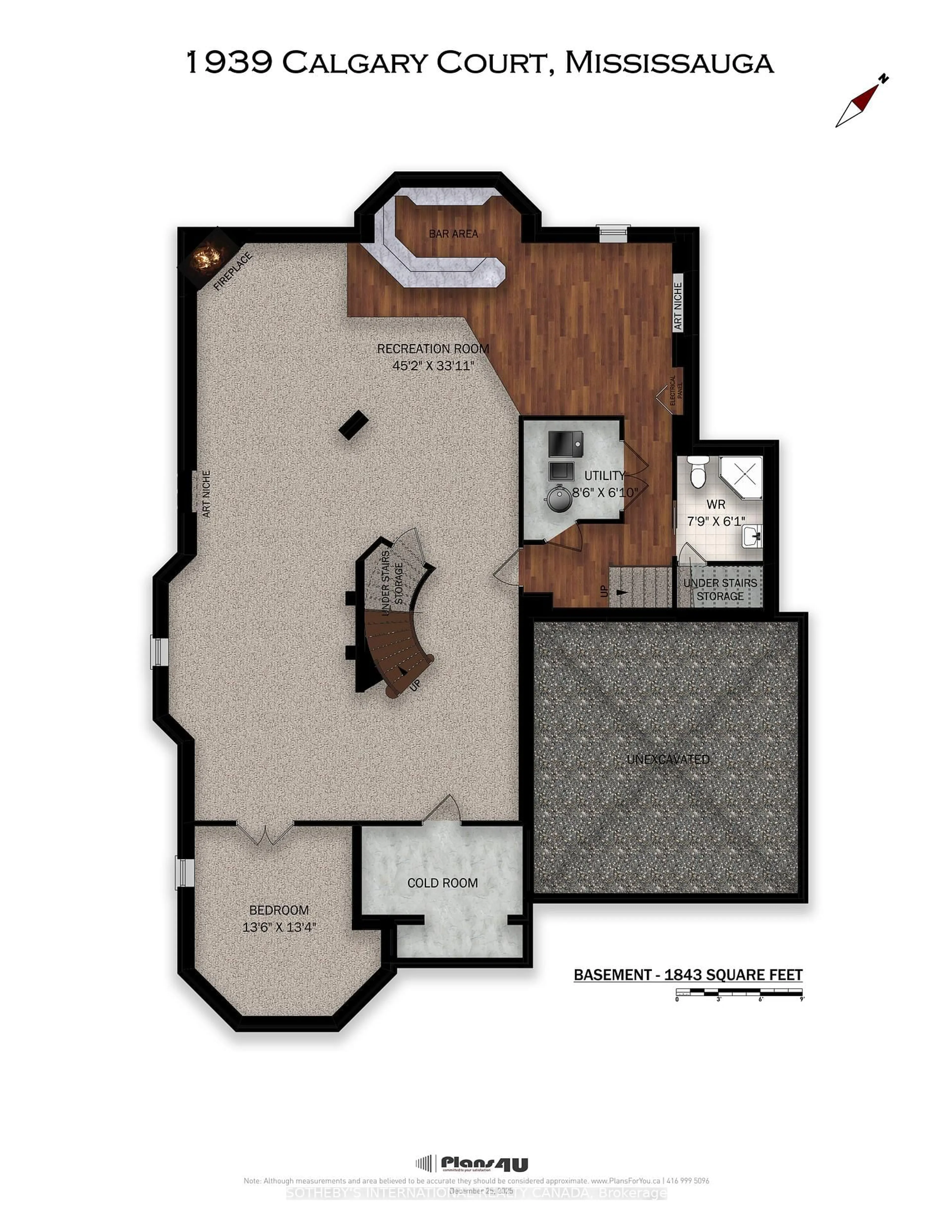 Floor plan for 1939 Calgary Crt, Mississauga Ontario L5H 4J1