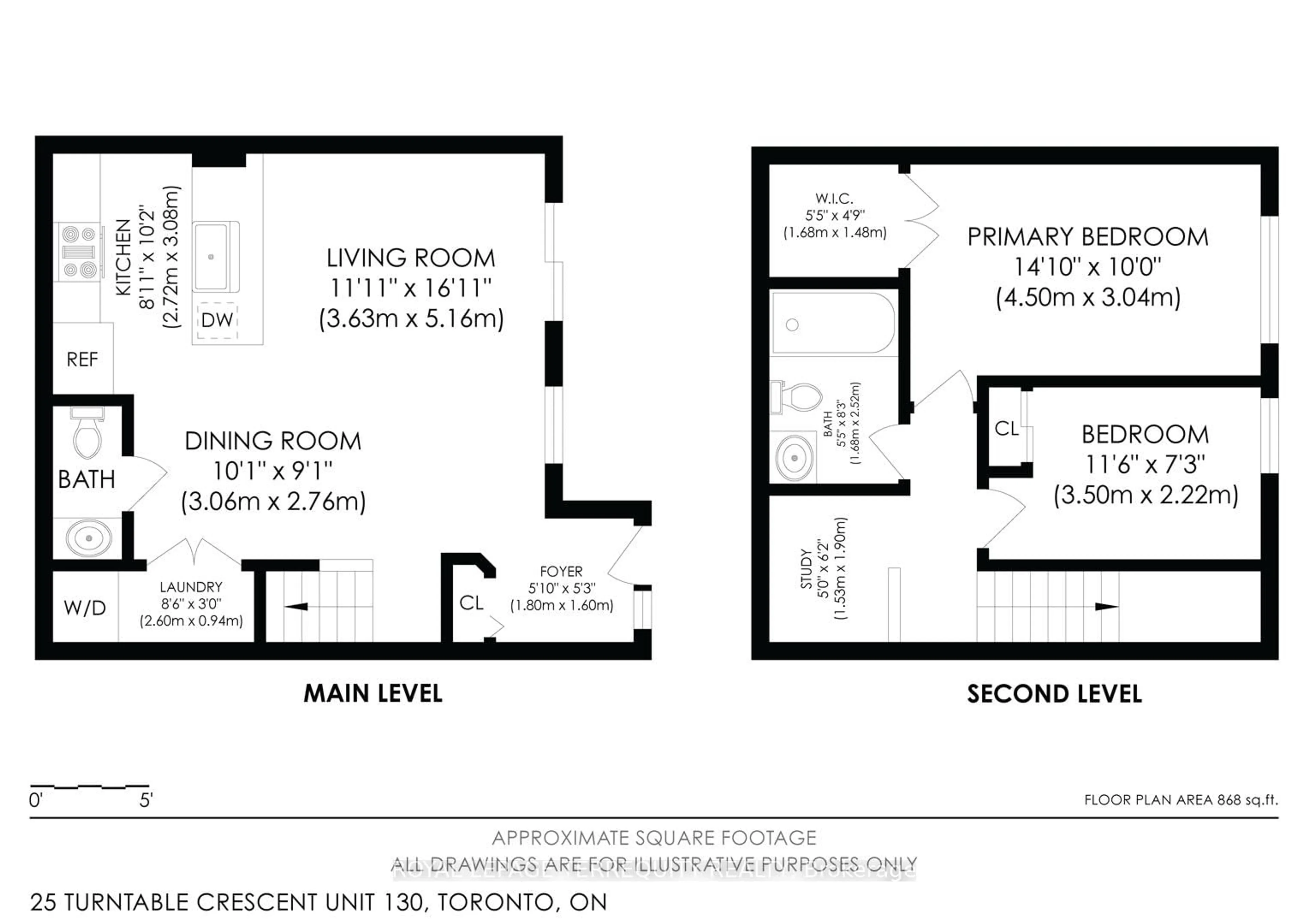 Floor plan for 25 Turntable Cres #130, Toronto Ontario M6H 4K8