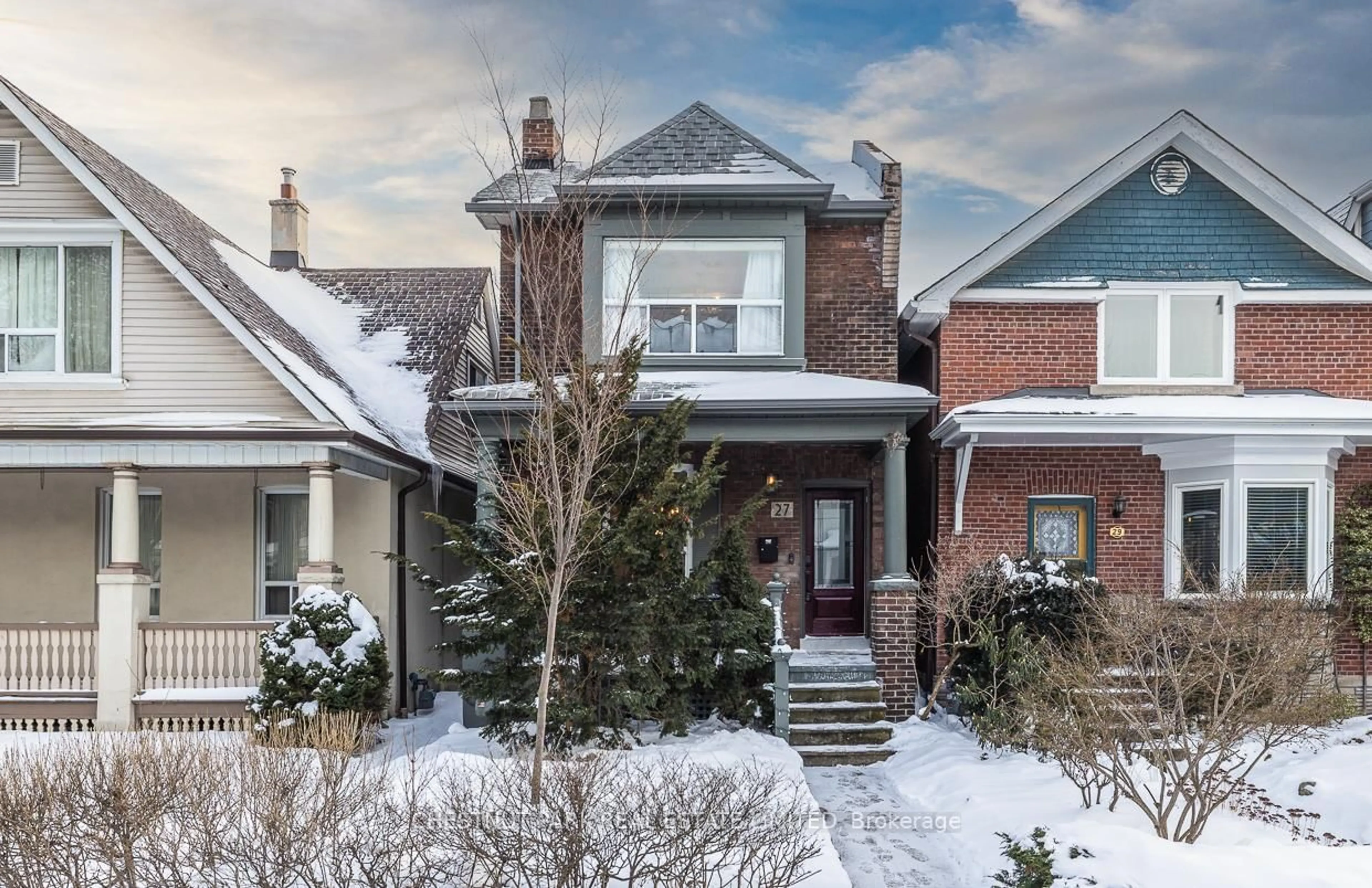 Home with brick exterior material, street for 27 Radford Ave, Toronto Ontario M6R 1Z5