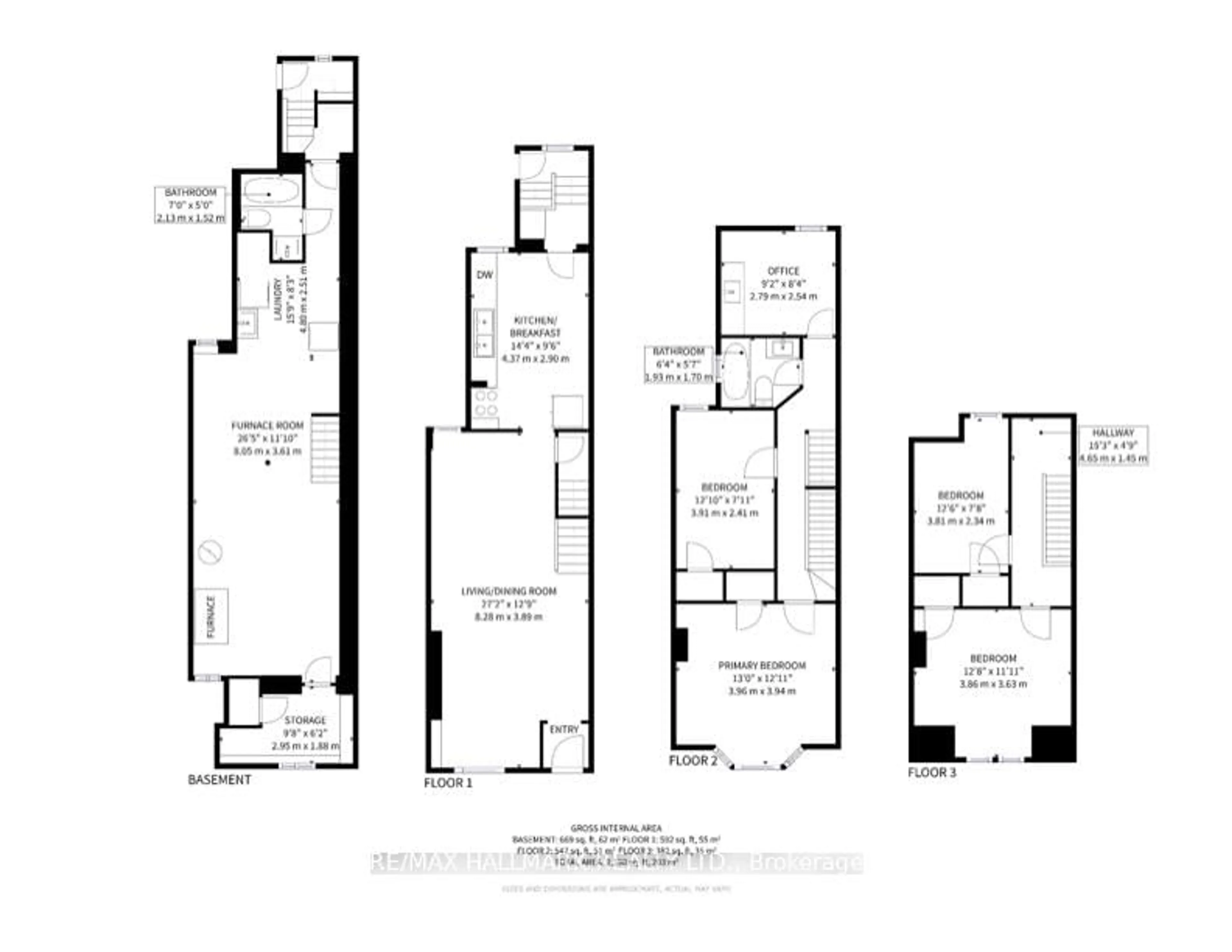 Floor plan for 242 Delaware Ave, Toronto Ontario M6H 2T6