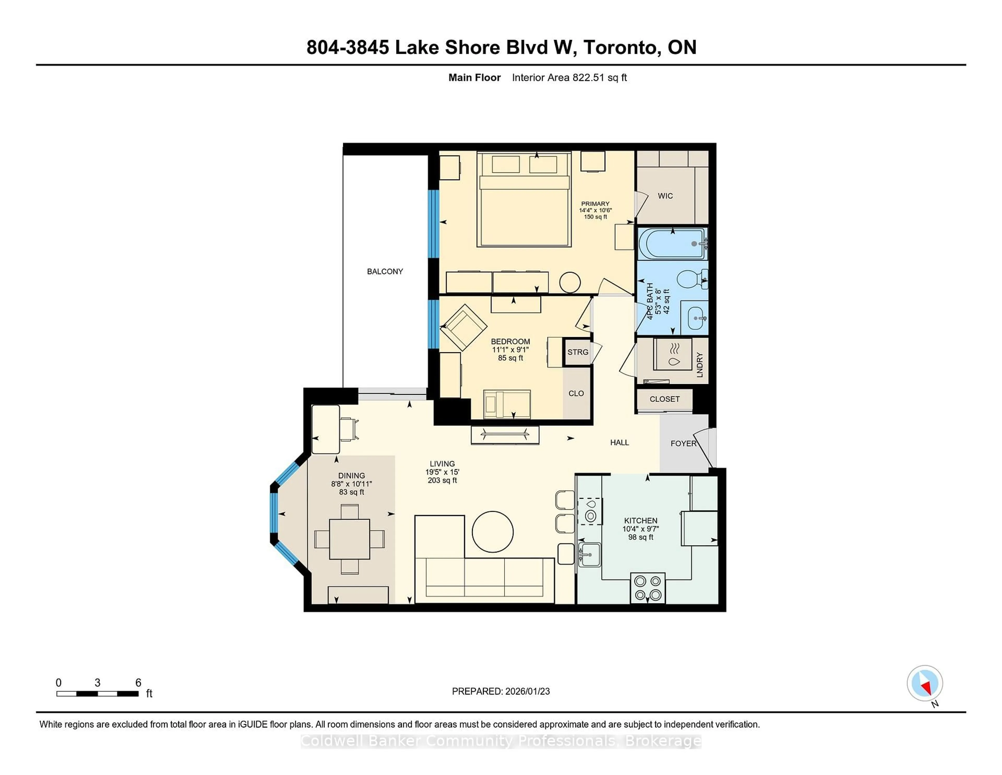 Floor plan for 3845 Lake Shore Blvd #804, Toronto Ontario M8W 4Y3