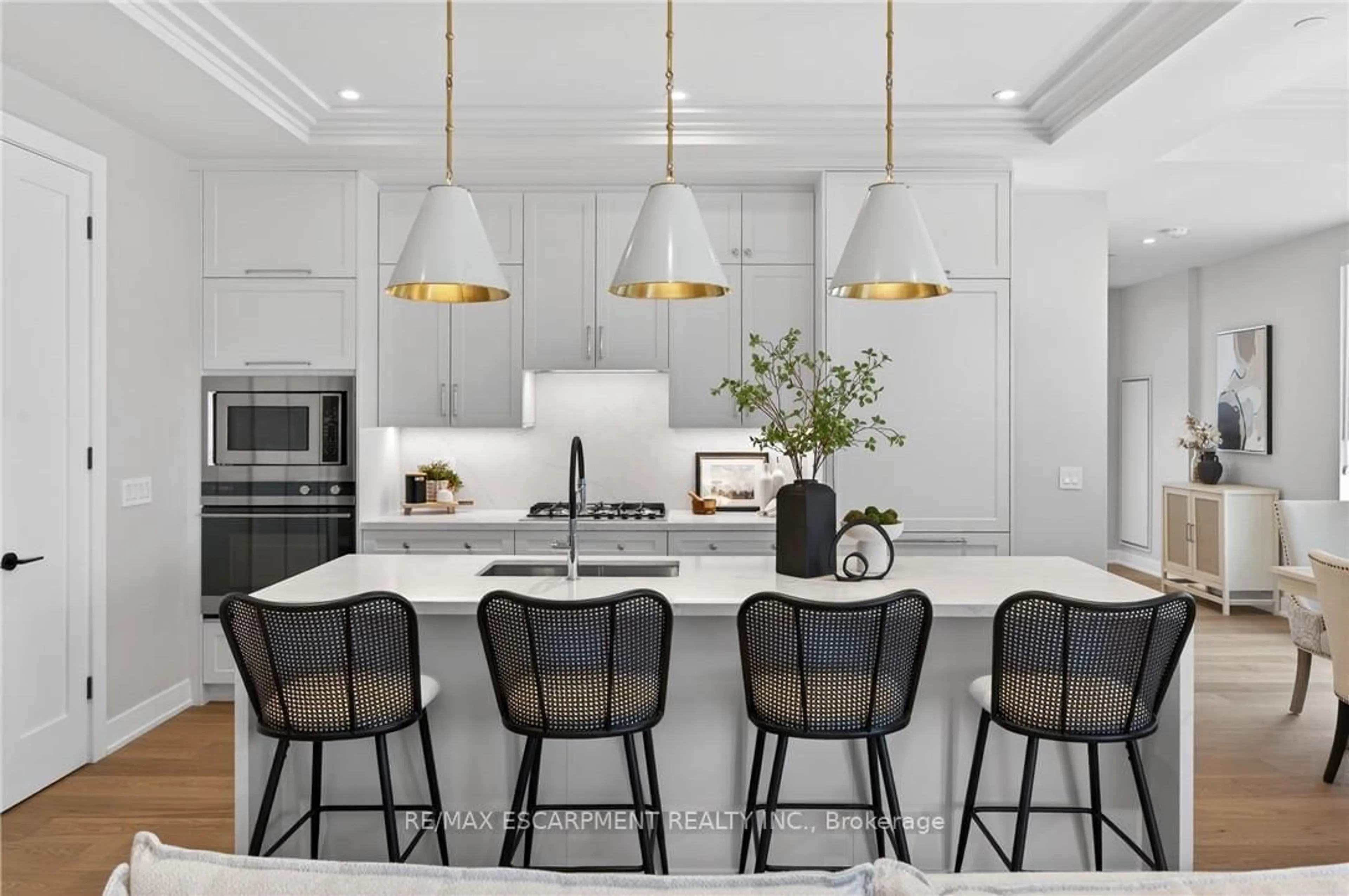 Contemporary kitchen, ceramic/tile floor for 123 Maurice Dr #401, Oakville Ontario L6K 2W6