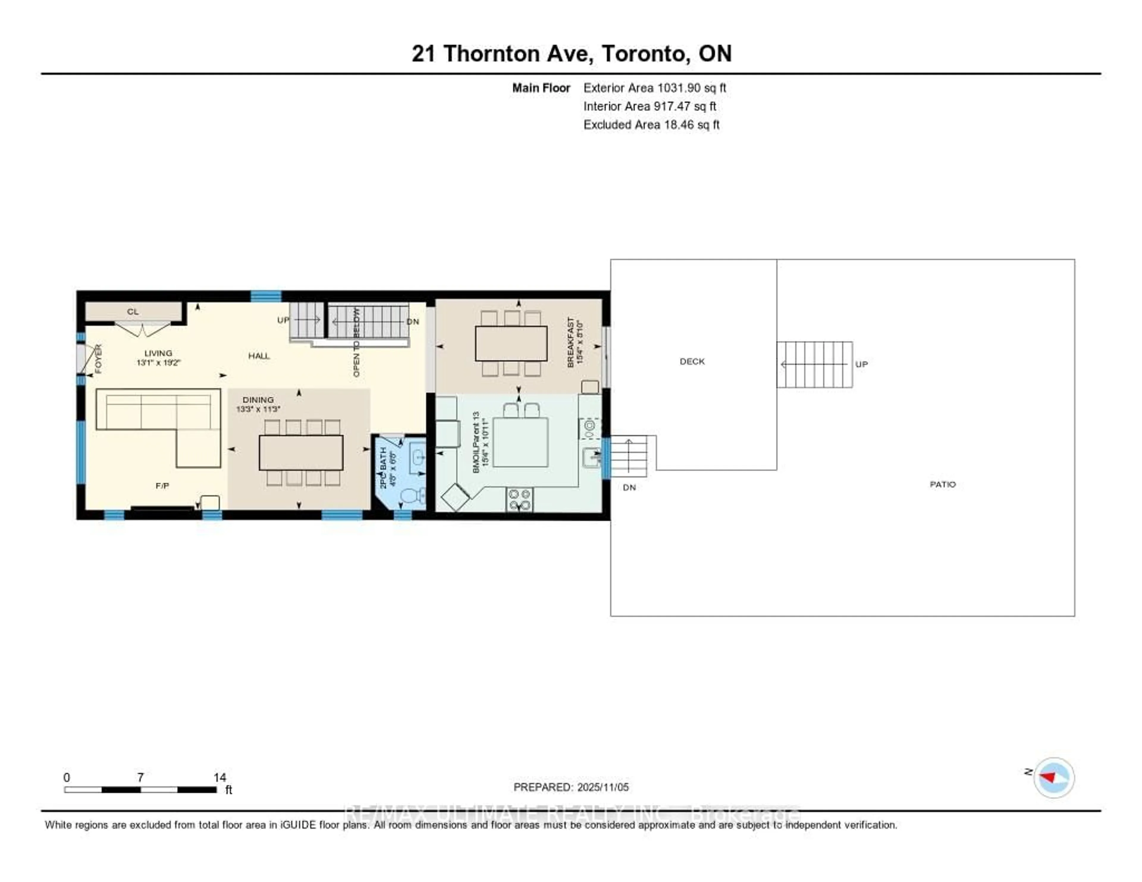 Floor plan for 21 Thornton Ave, Toronto Ontario M6E 2E3