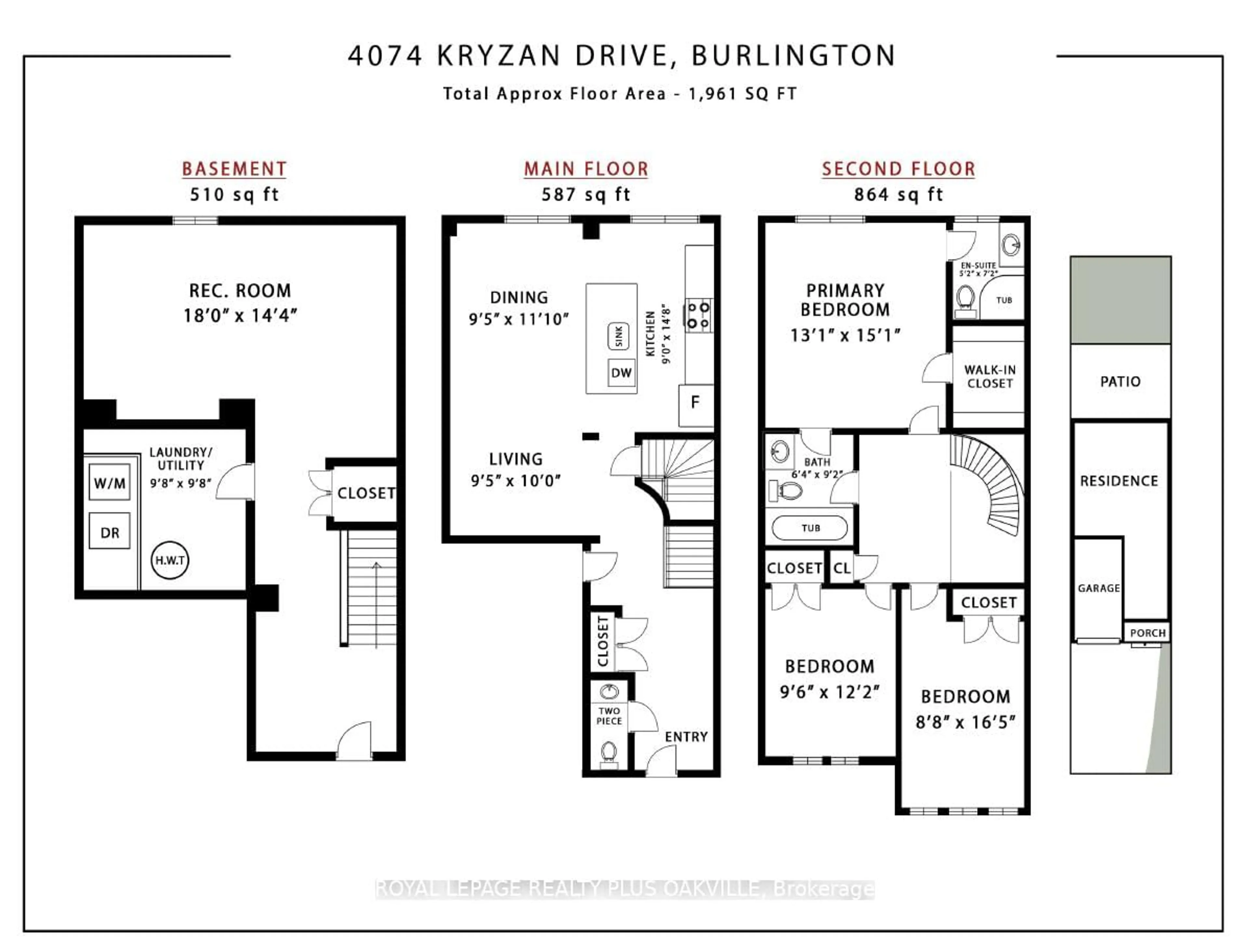 Floor plan for 4074 Kryzan Dr, Burlington Ontario L7M 4Z4