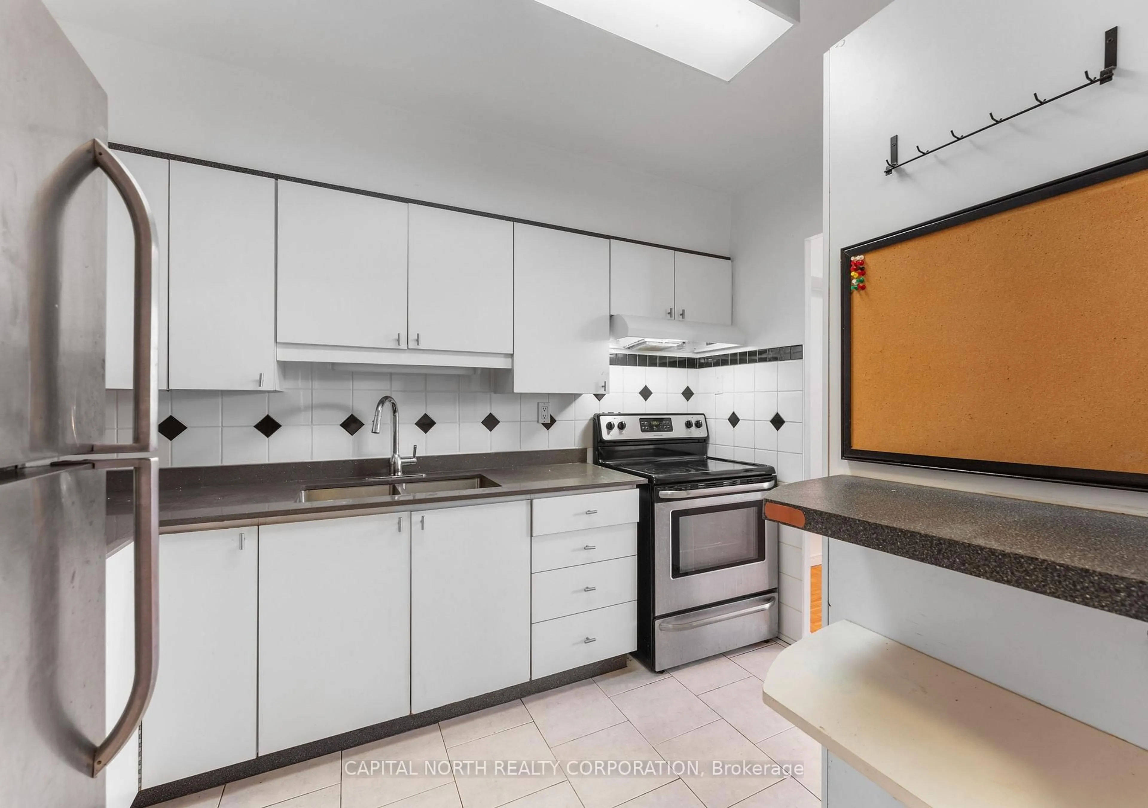 Standard kitchen, ceramic/tile floor for 551 The West Mall #1620, Toronto Ontario M9C 1G7