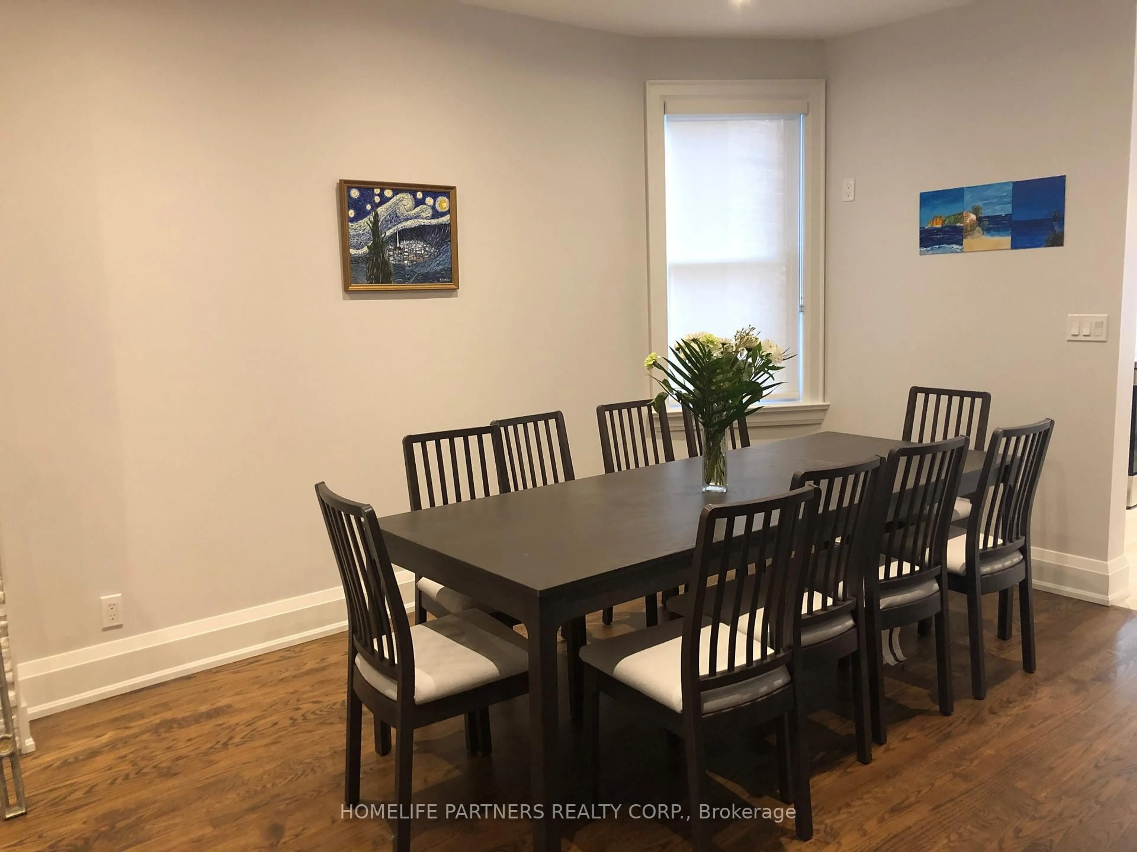 Dining room, wood/laminate floor for 511 Indian Grve, Toronto Ontario M6P 2J1