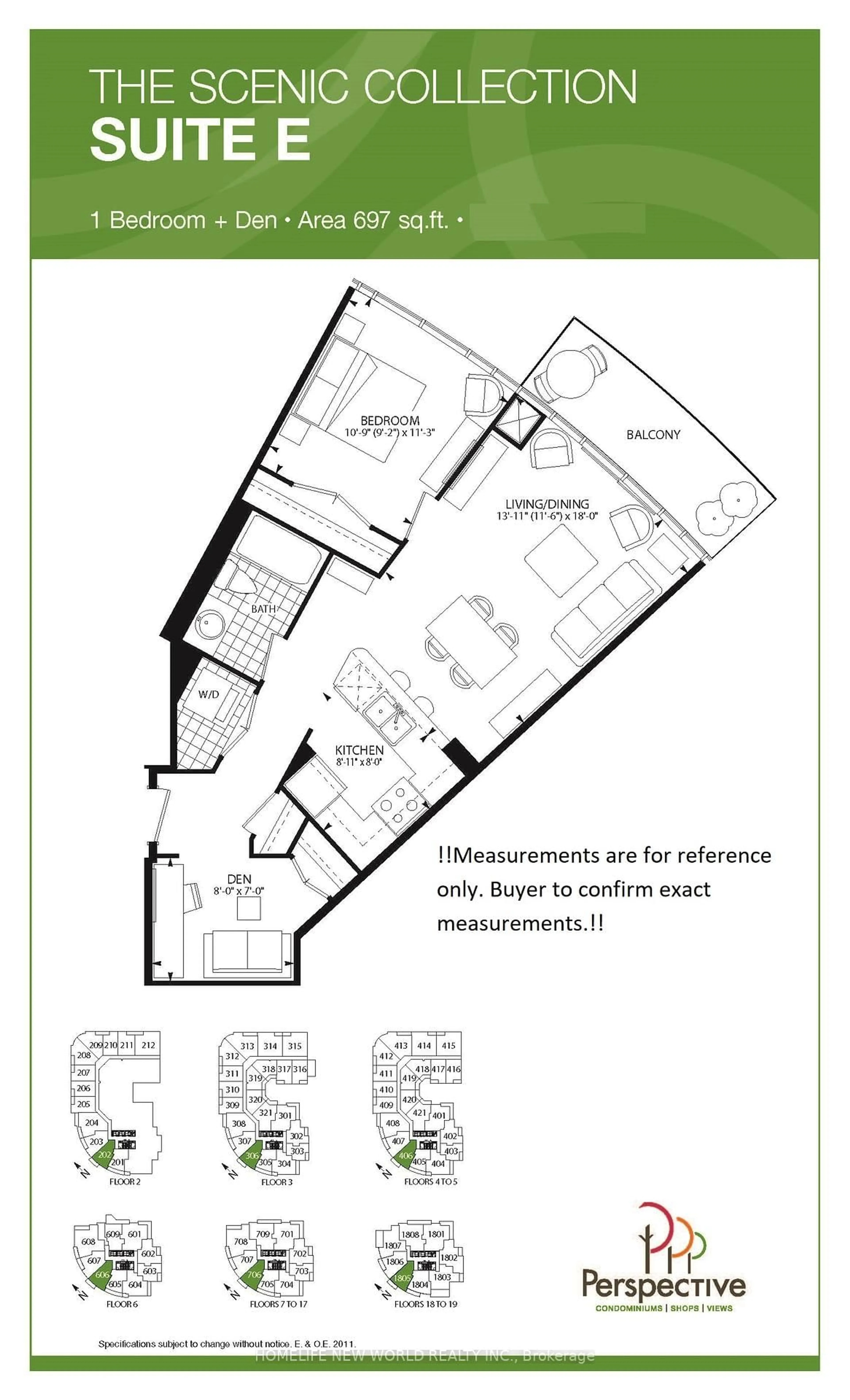 Floor plan for 25 Fontenay Crt #1106, Toronto Ontario M9A 0C4