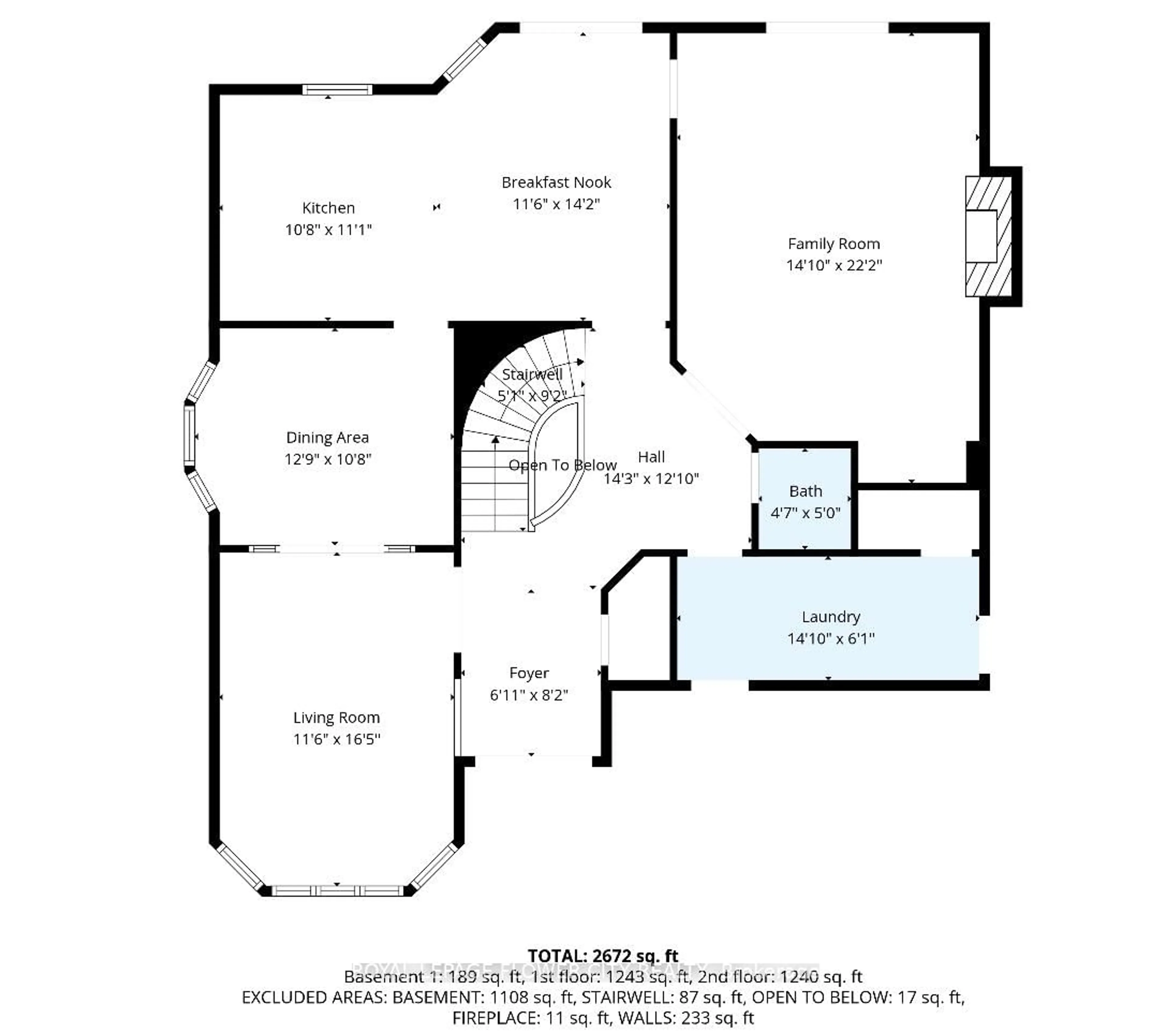 Floor plan for 1340 Whitewater Lane, Mississauga Ontario L5V 1L8