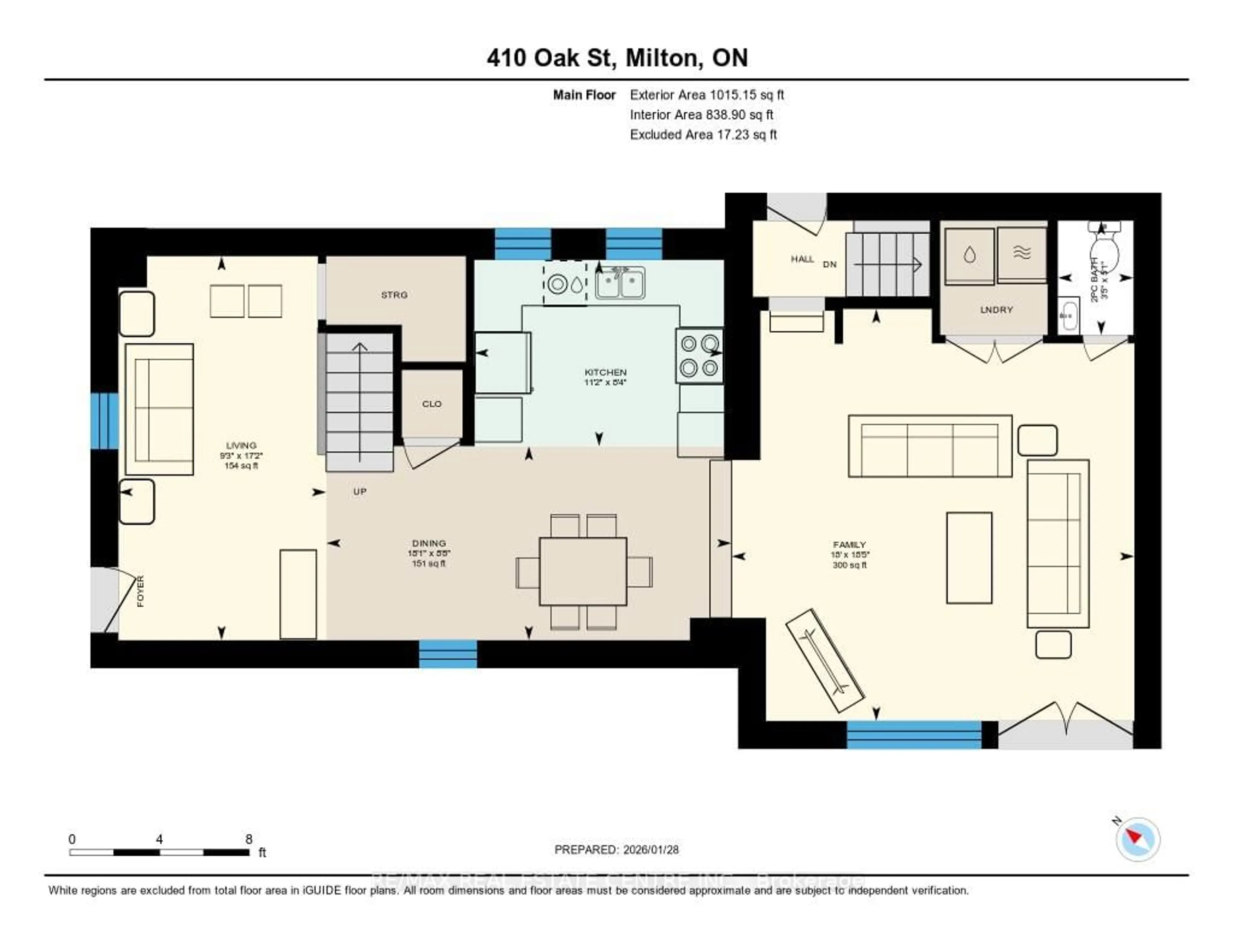 Floor plan for 410 Oak St, Milton Ontario L9T 1J1