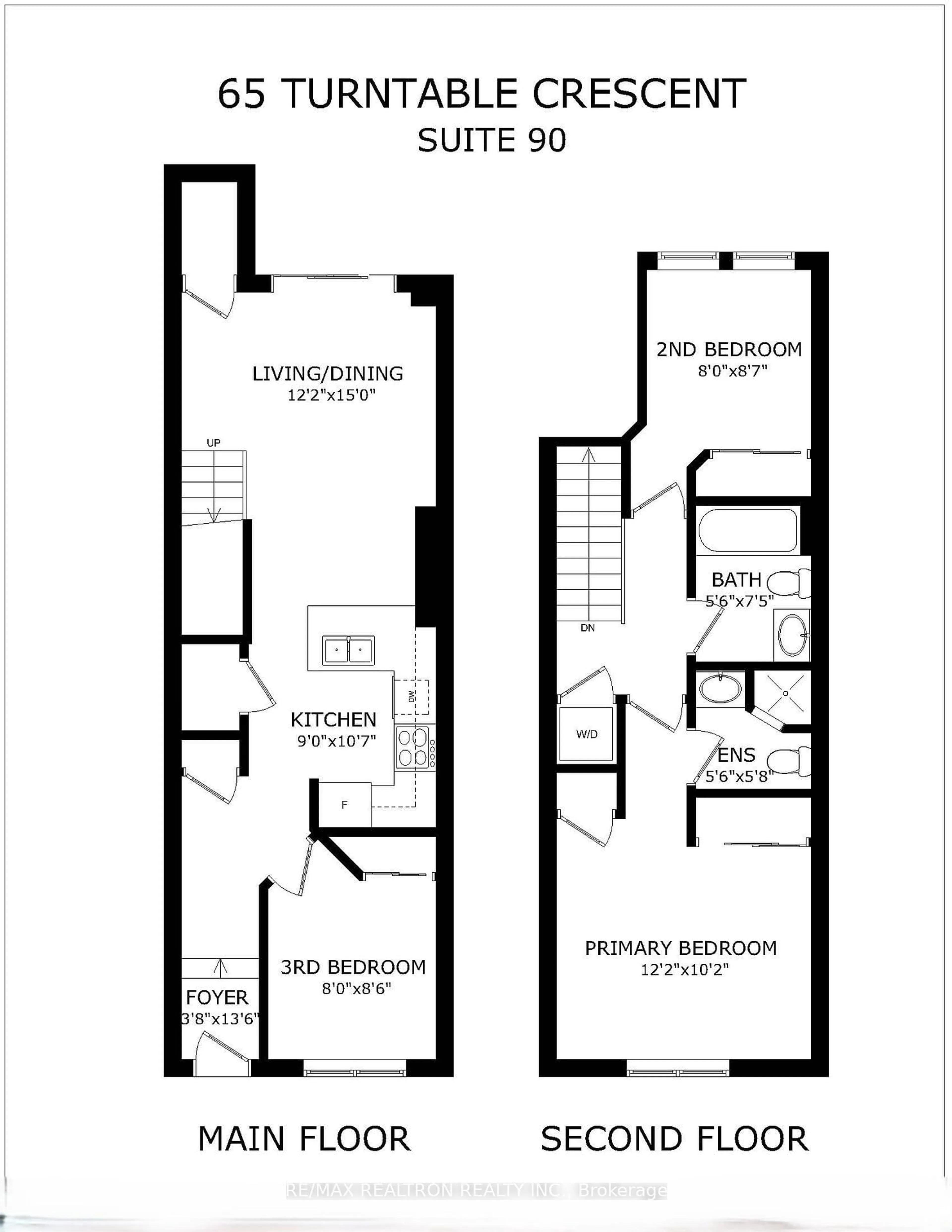 Floor plan for 65 Turntable Cres #90, Toronto Ontario M6H 4K8