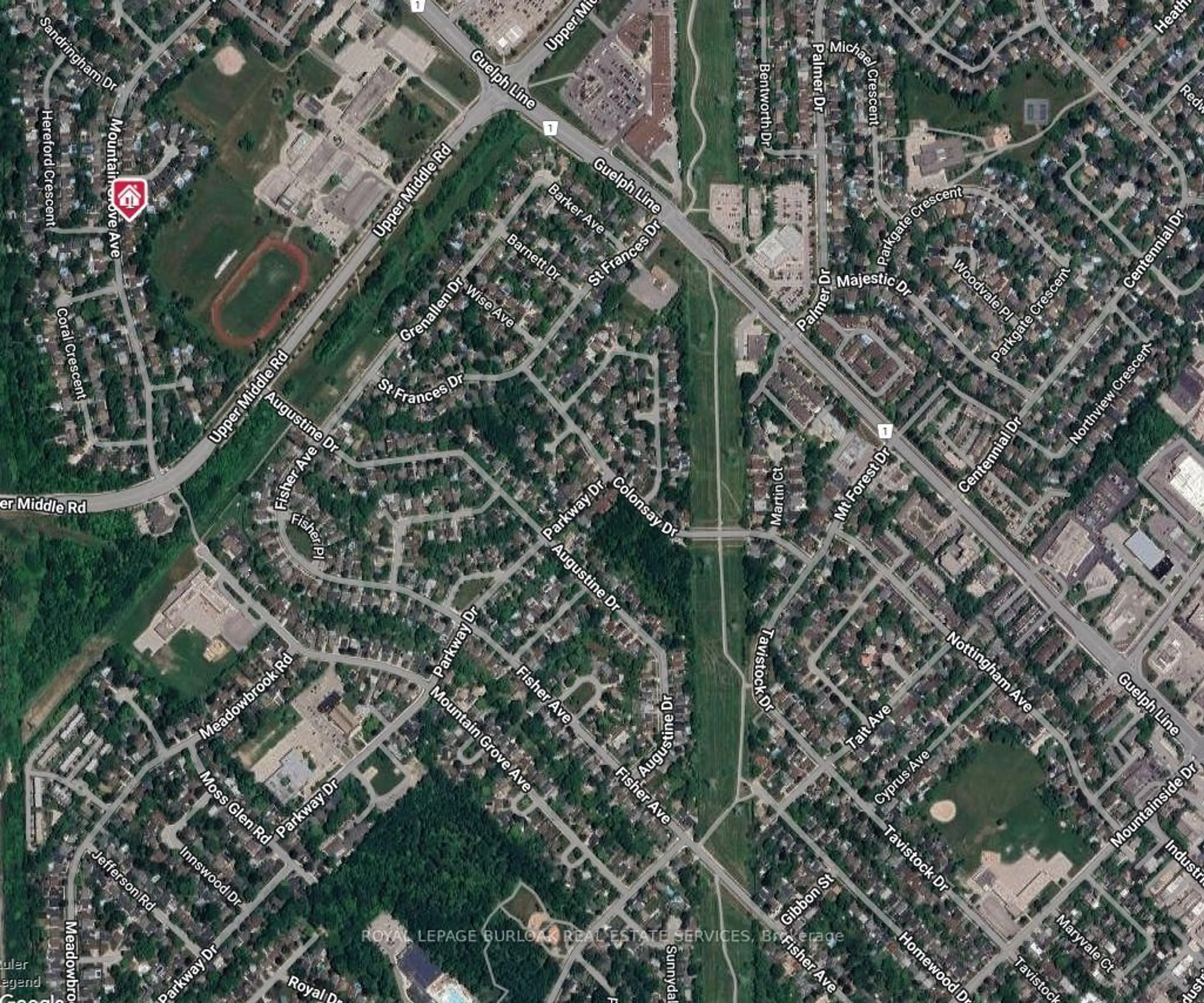 Picture of a map for 2055 Mountain Grove Ave, Burlington Ontario L7P 2H8