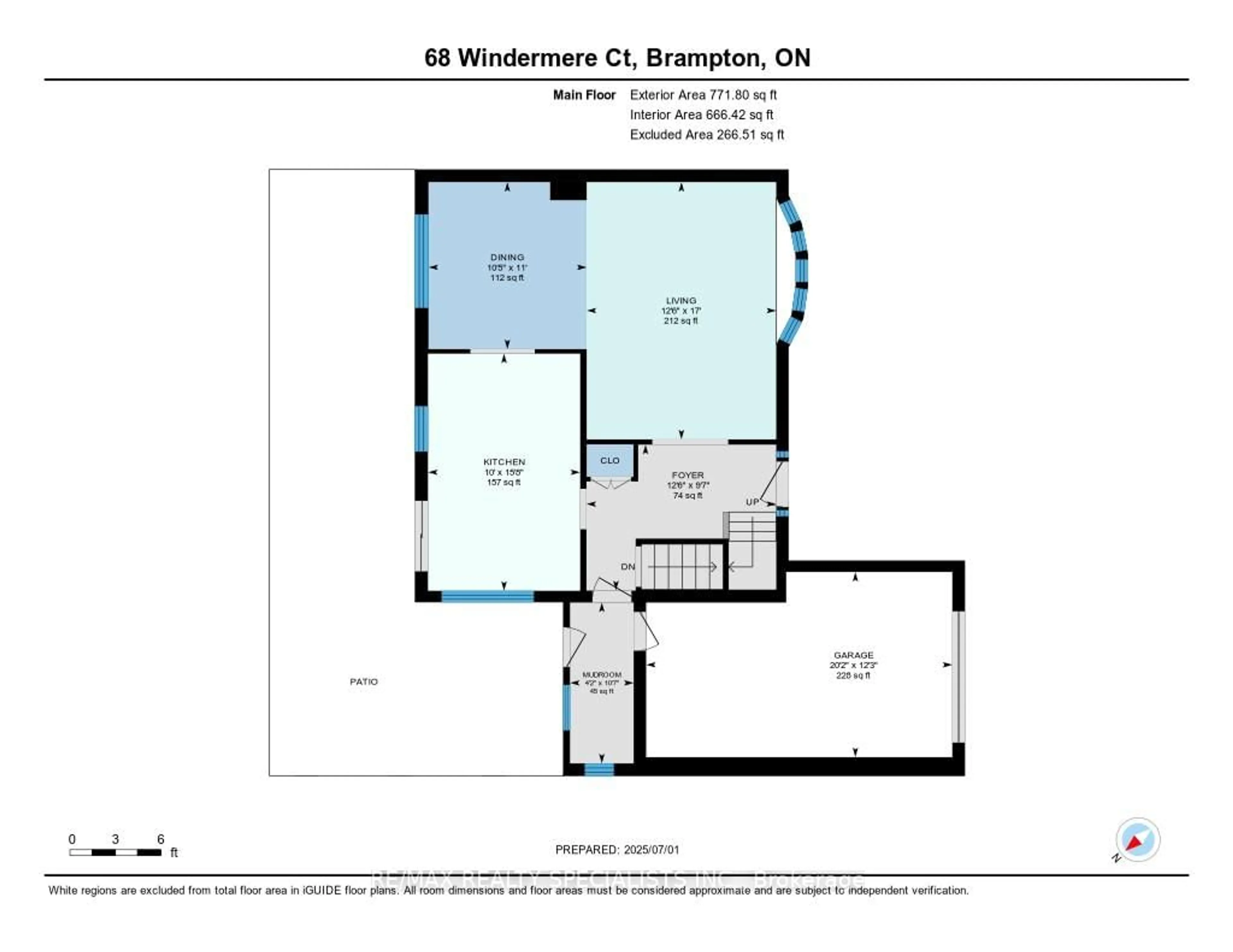 Floor plan for 68 Windermere Crt, Brampton Ontario L6X 2L6