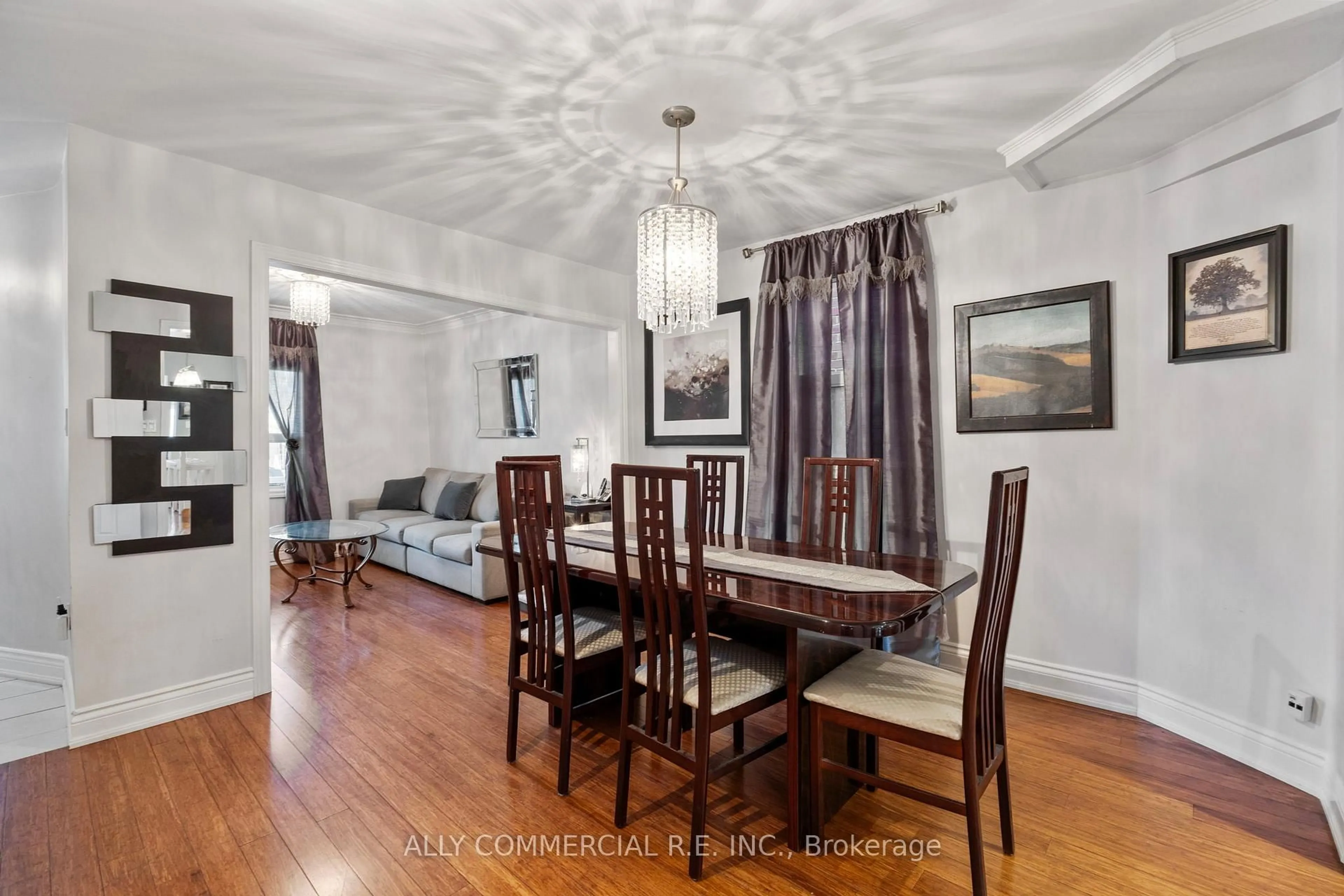 Dining room, wood/laminate floor for 29 Harvie Ave, Toronto Ontario M6E 4K2