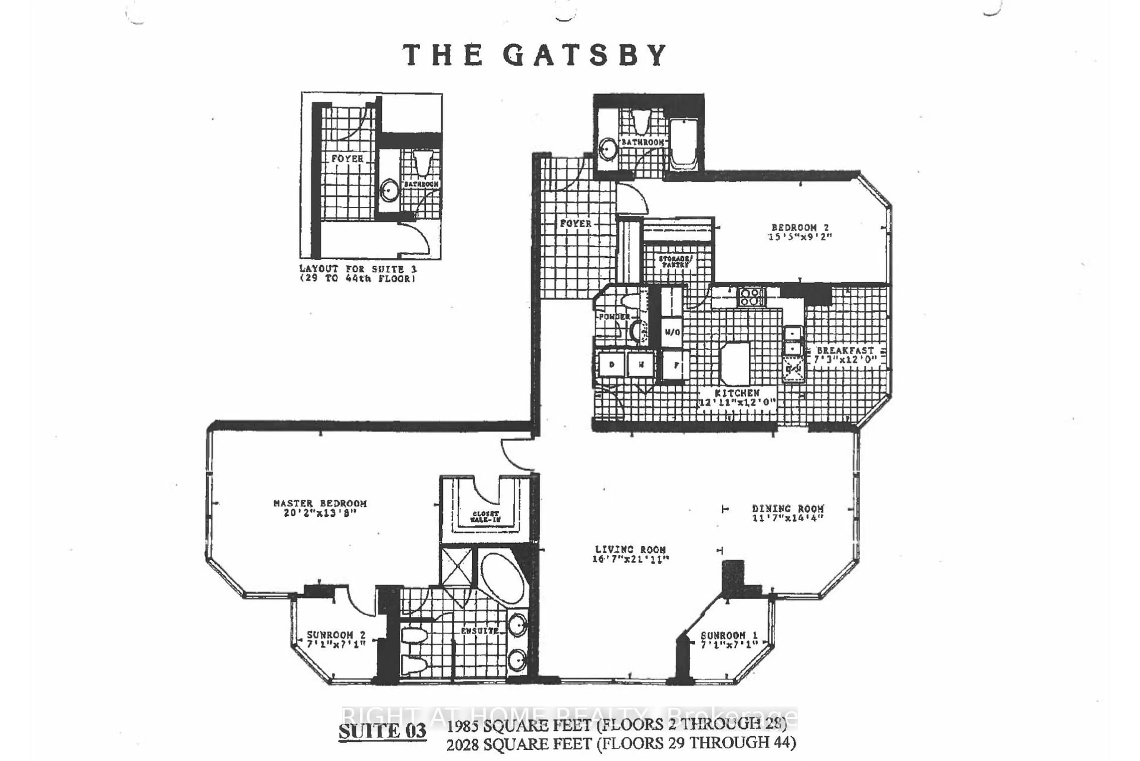 Floor plan for 1 Palace Pier Crt #3203, Toronto Ontario M8V 3W9