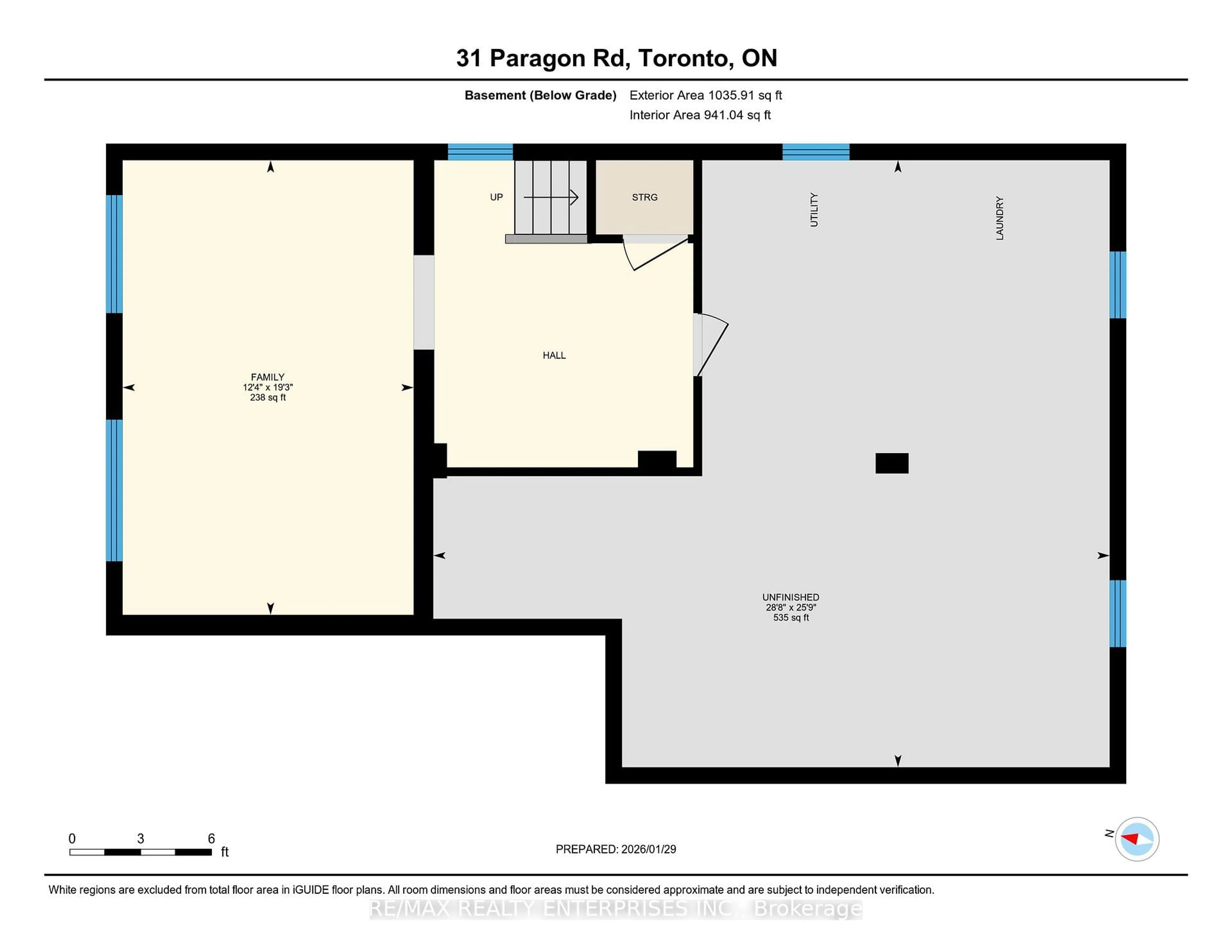 Floor plan for 31 Paragon Rd, Toronto Ontario M9R 1J7