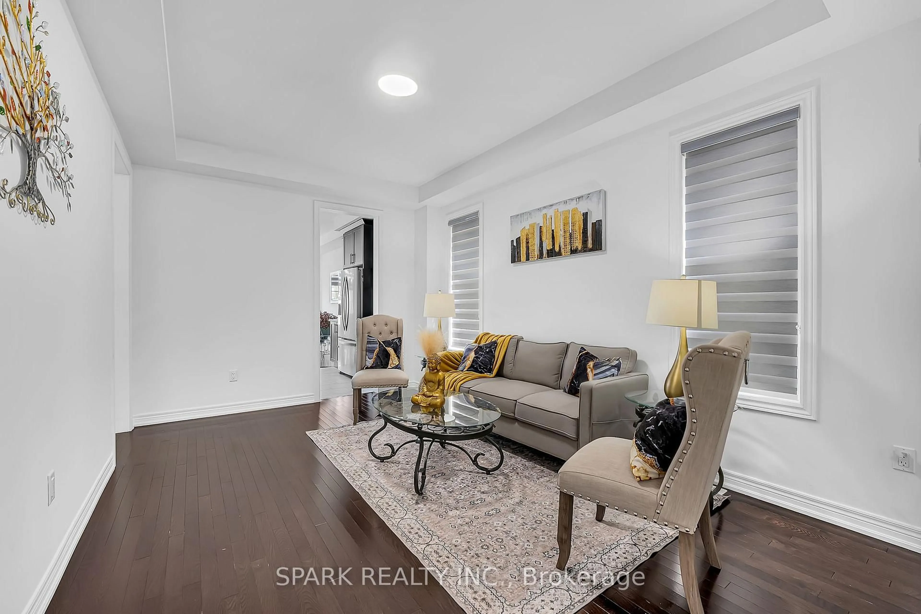 Living room with furniture, wood/laminate floor for 5 Boathouse Rd, Brampton Ontario L7A 5B4