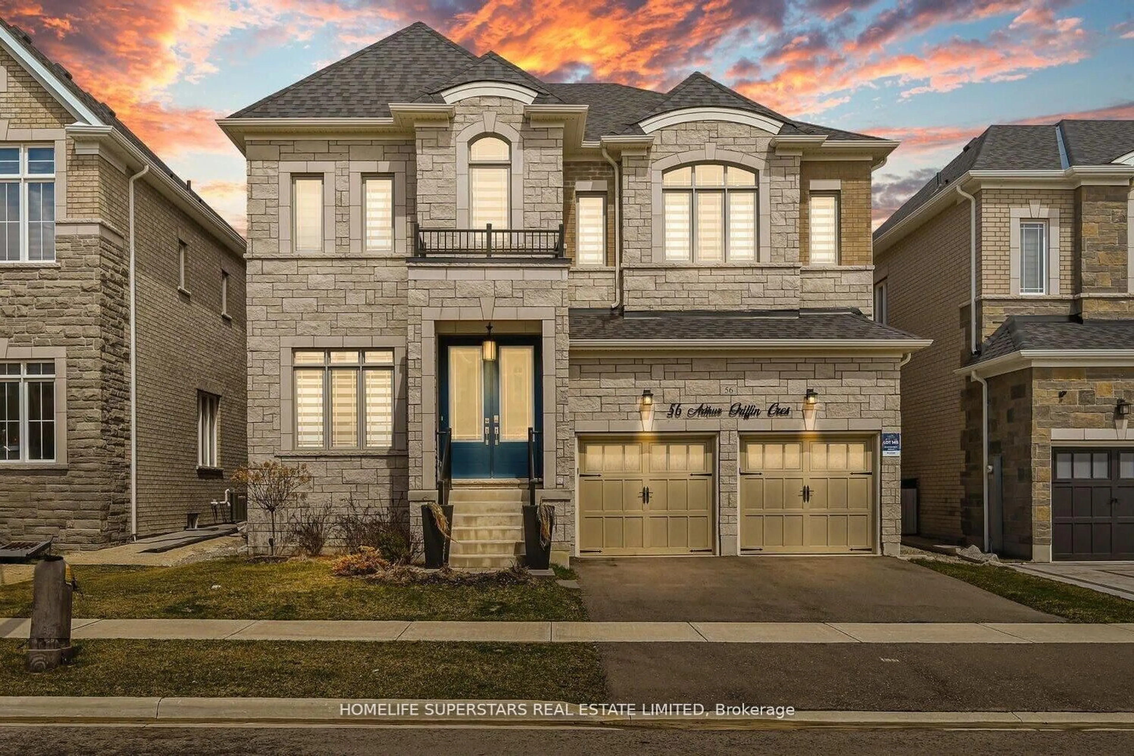 Home with brick exterior material, street for 56 Arthur Griffin Cres, Caledon Ontario L7C 4E9
