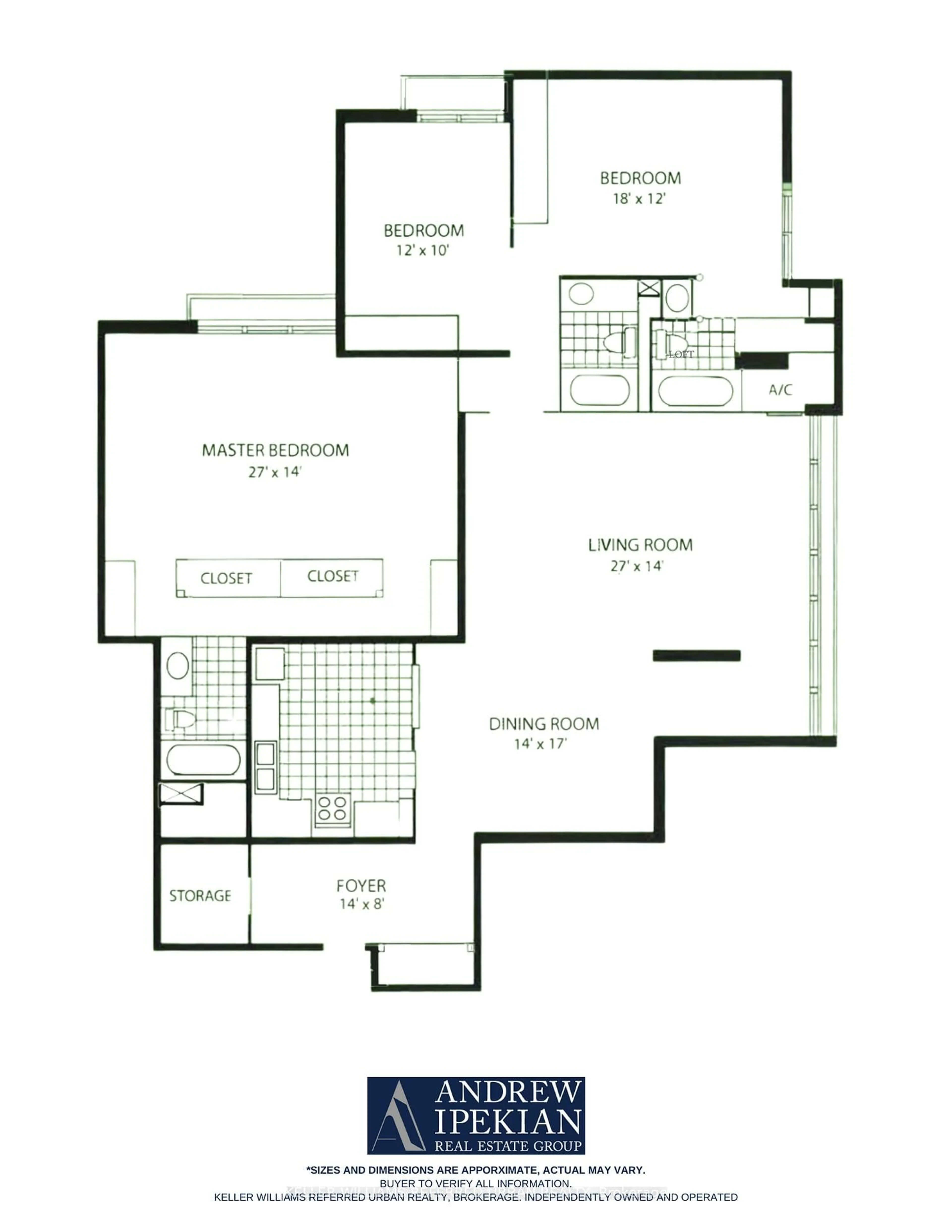 Floor plan for 1400 Dixie Rd #1409, Mississauga Ontario L5E 3E1