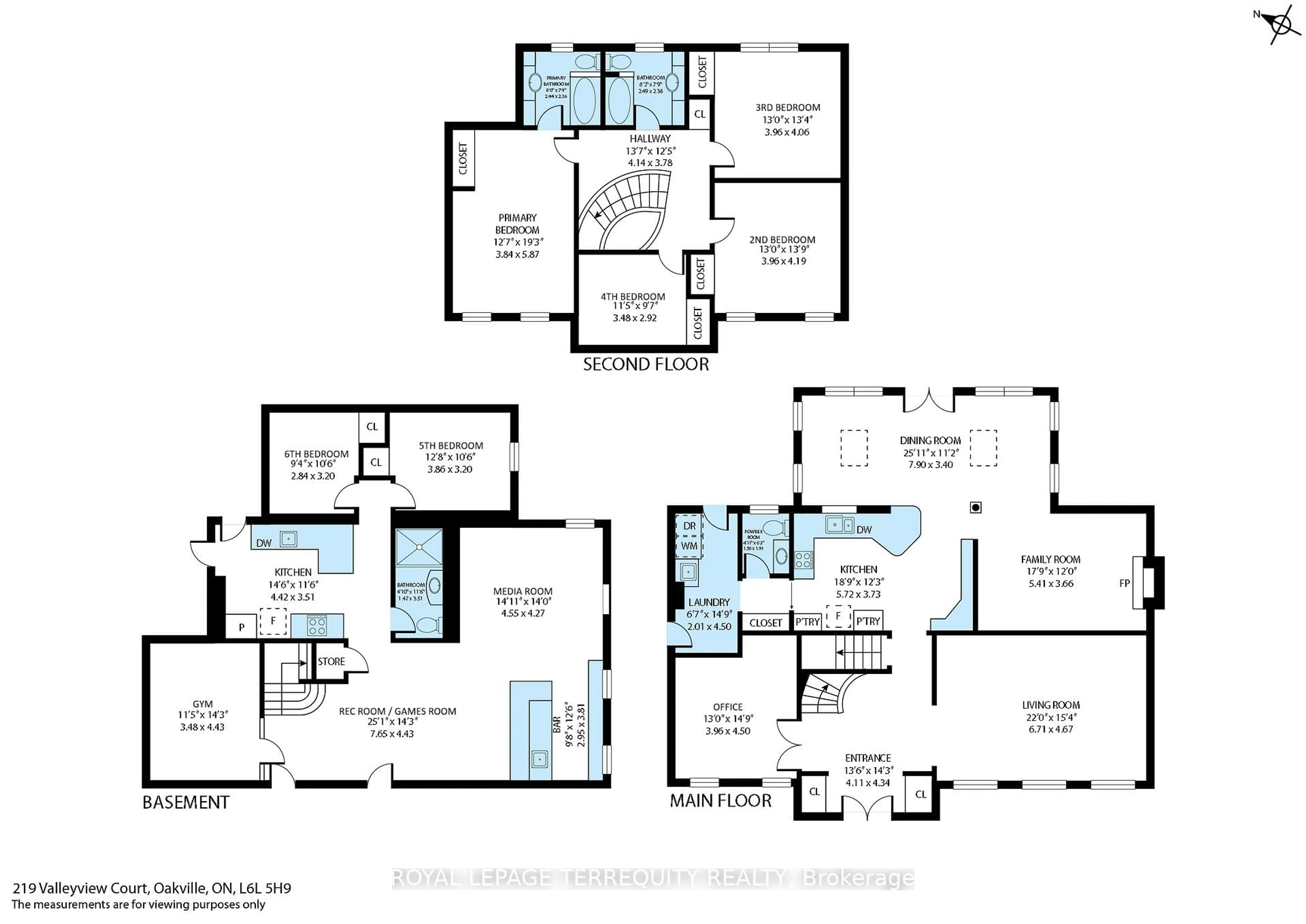 Floor plan for 219 Valleyview Crt, Oakville Ontario L6L 5H9