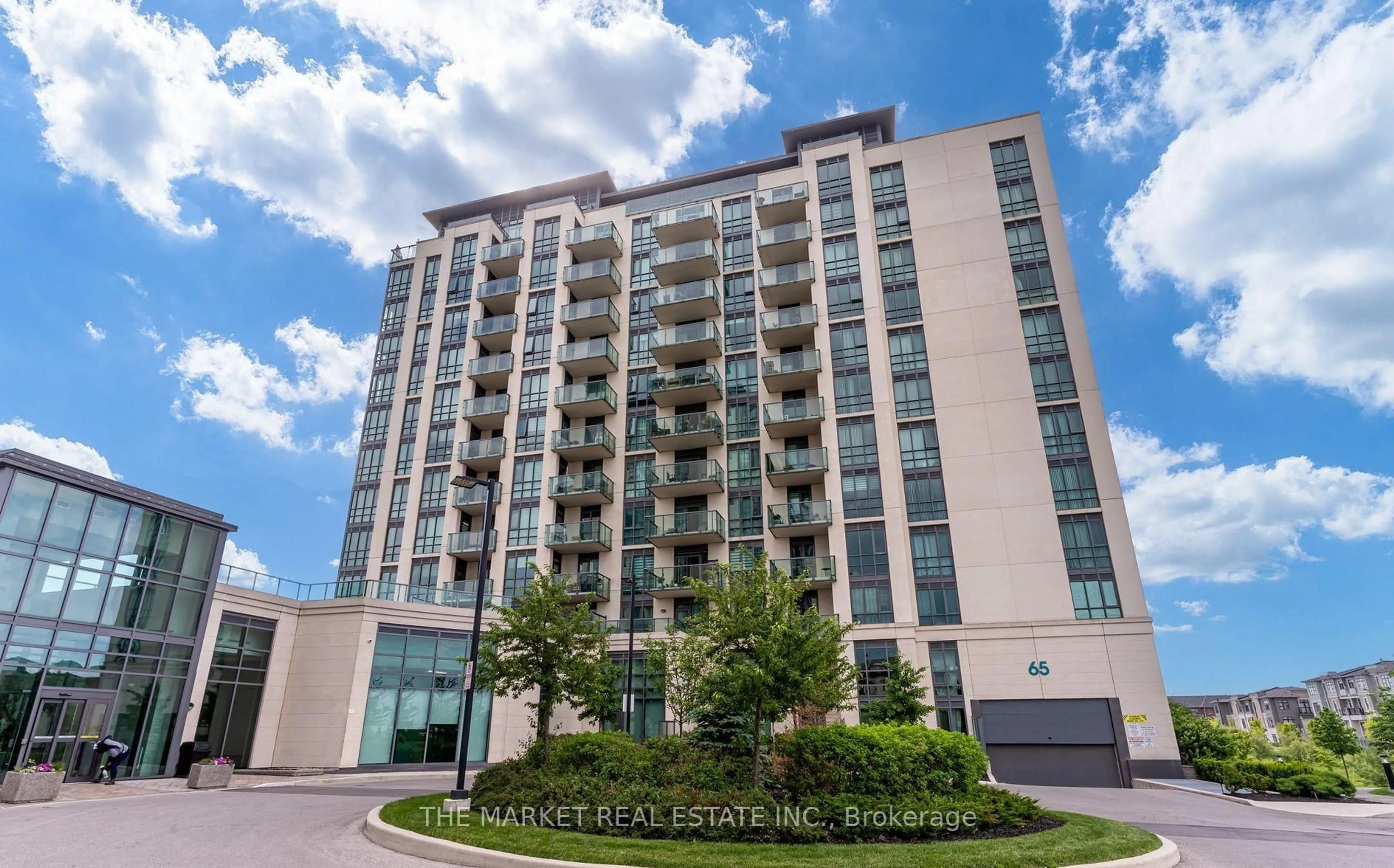 A pic from outside/outdoor area/front of a property/back of a property/a pic from drone, building for 65 Yorkland Blvd #510, Brampton Ontario L6P 4B4