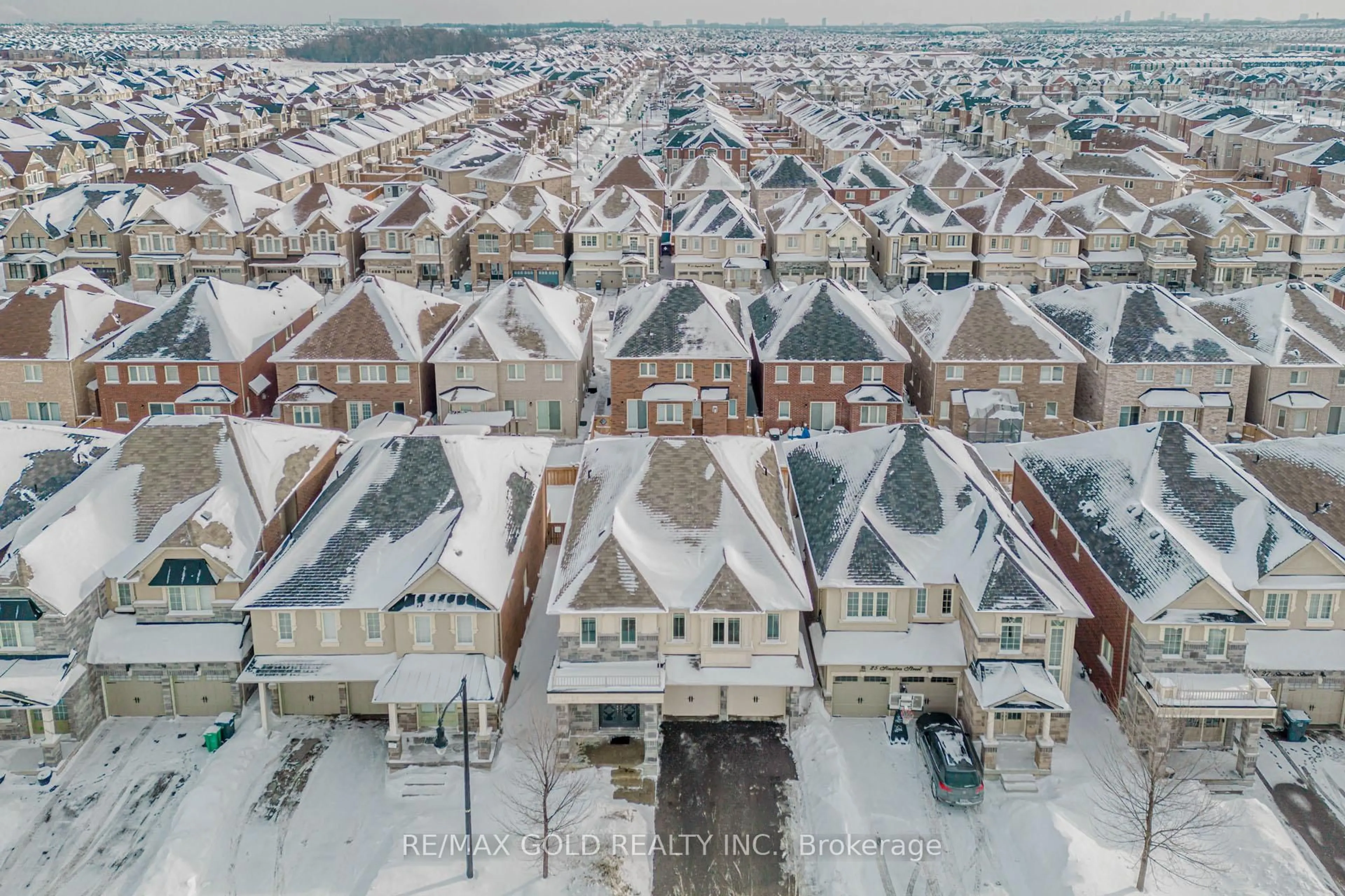 A pic from outside/outdoor area/front of a property/back of a property/a pic from drone, street for 23 Sinatra St, Brampton Ontario L6R 4B1