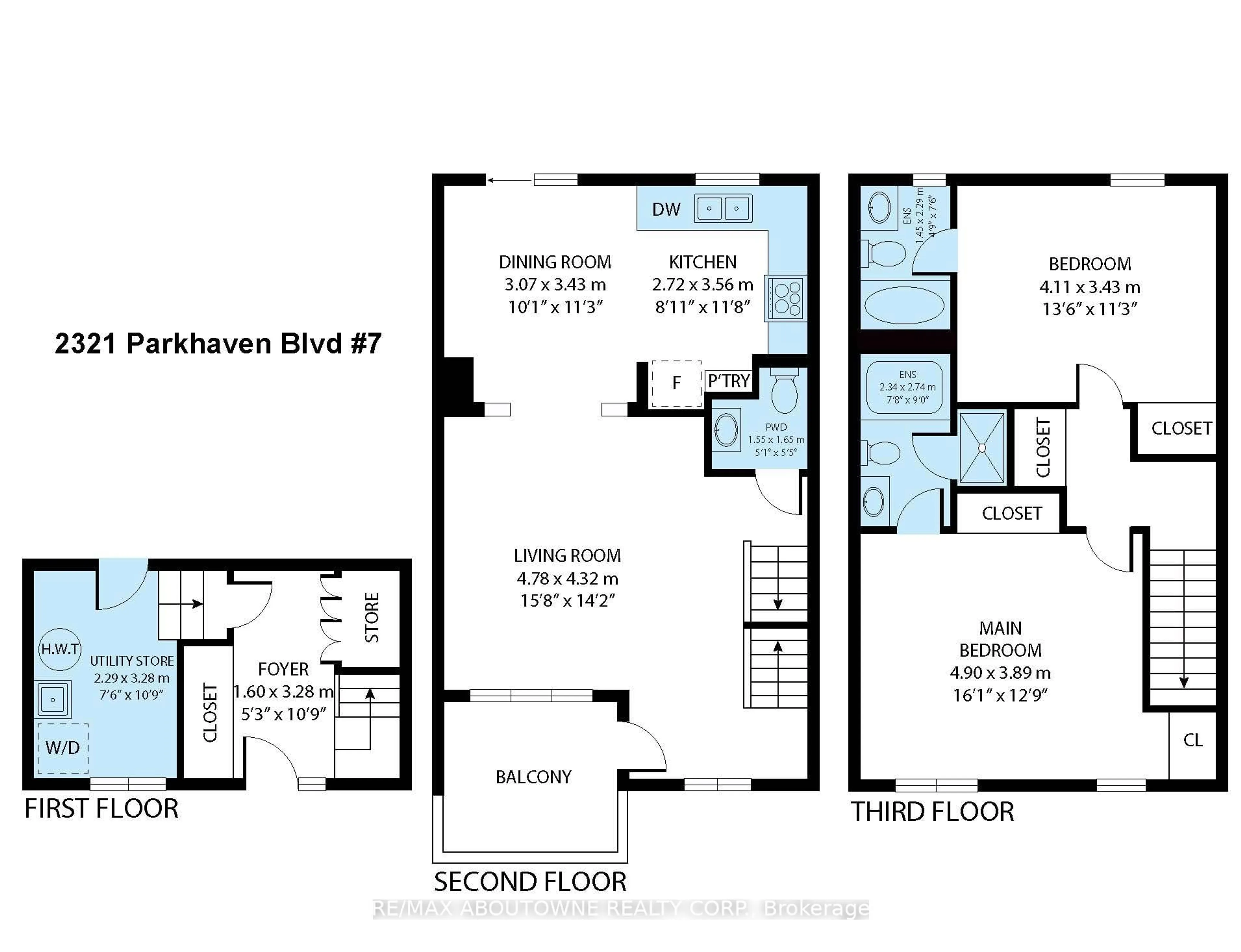 Floor plan for 2321 Parkhaven Blvd #7, Oakville Ontario L6H 7S3