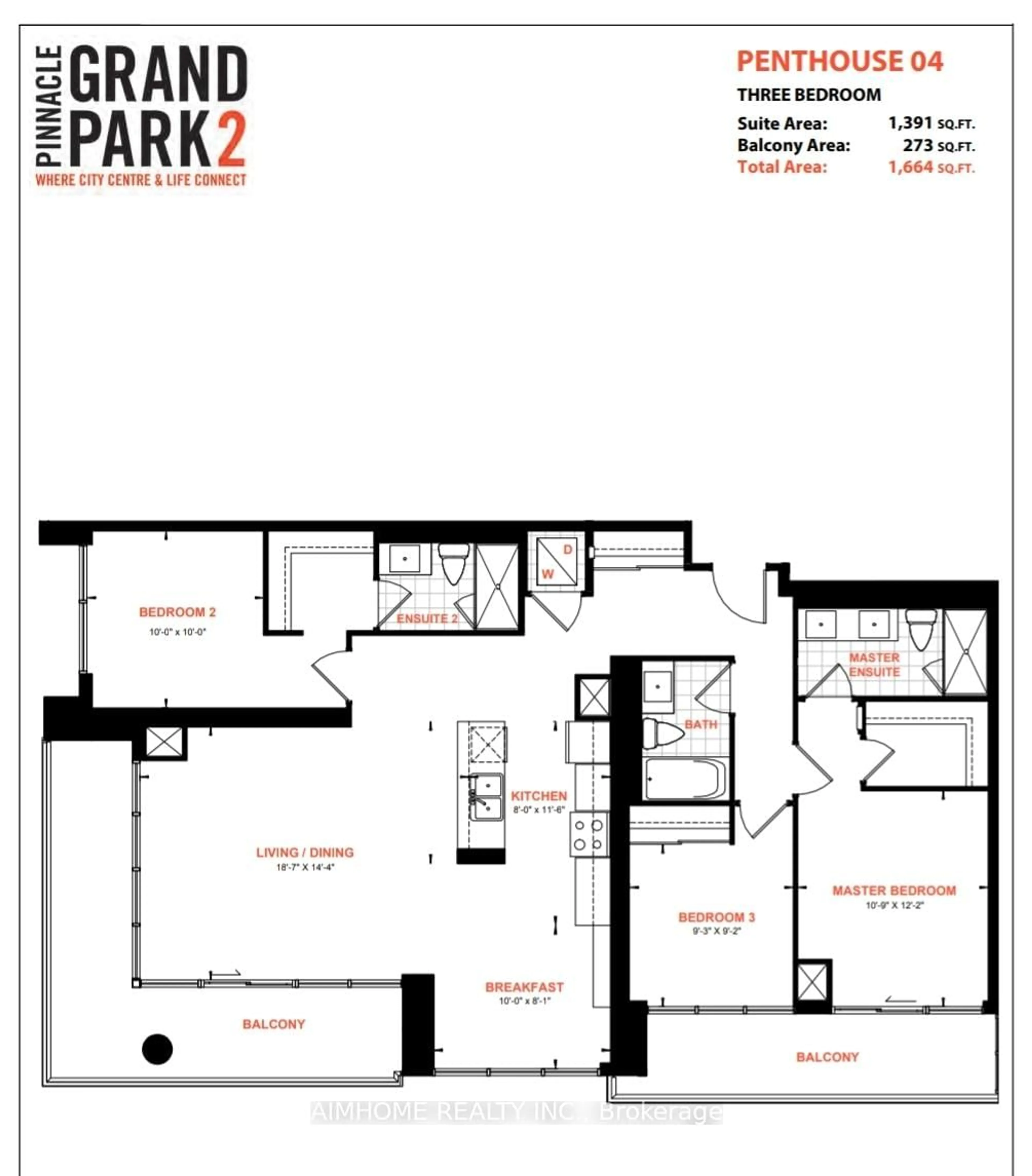 Floor plan for 3975 Grand Park Dr #4604, Mississauga Ontario L5B 0K4
