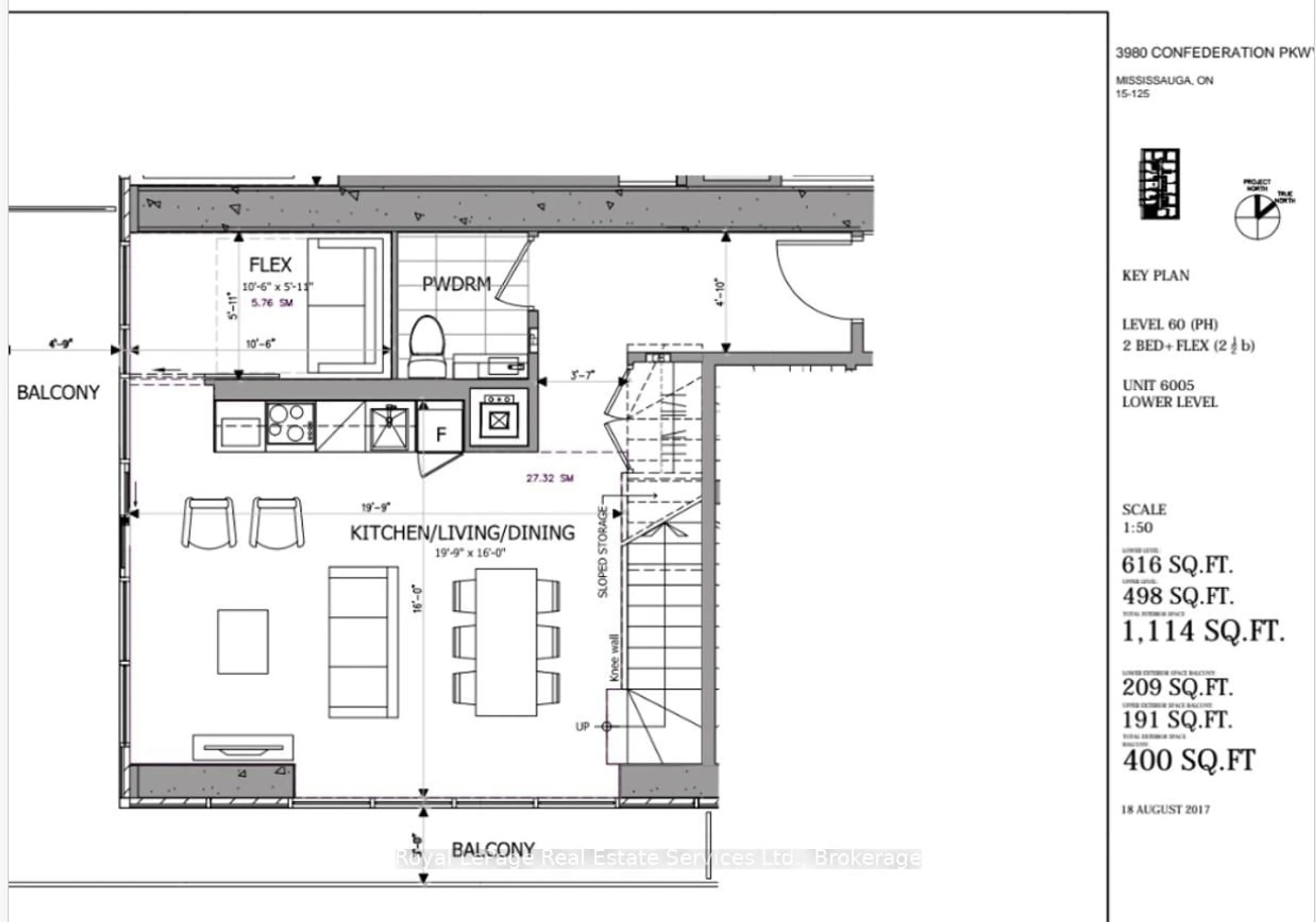 Floor plan for 3900 Confederation Pkwy #6005, Mississauga Ontario L5B 0M3