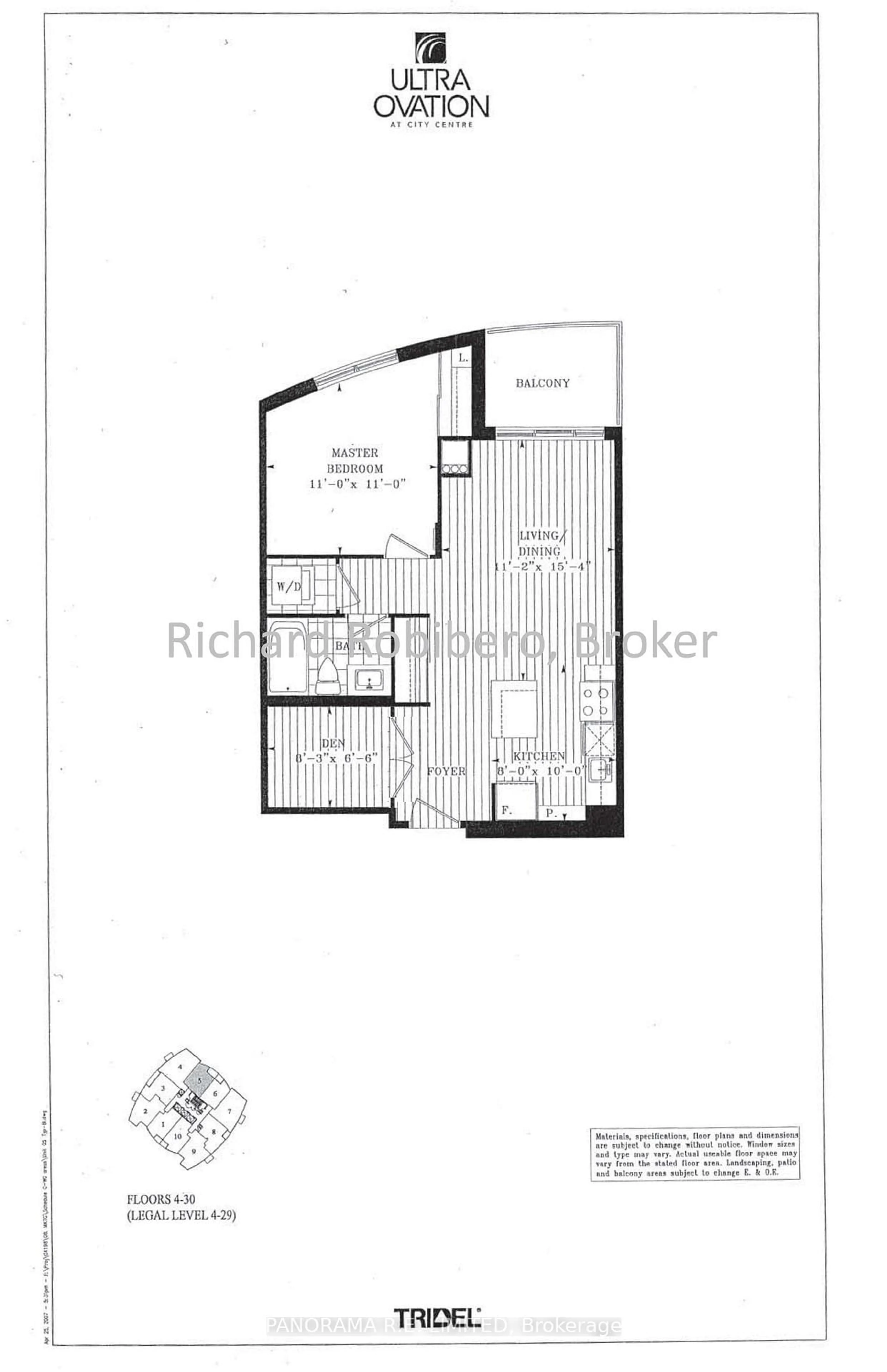 Floor plan for 330 Burnhamthorpe Rd #3005, Mississauga Ontario L5B 0E1