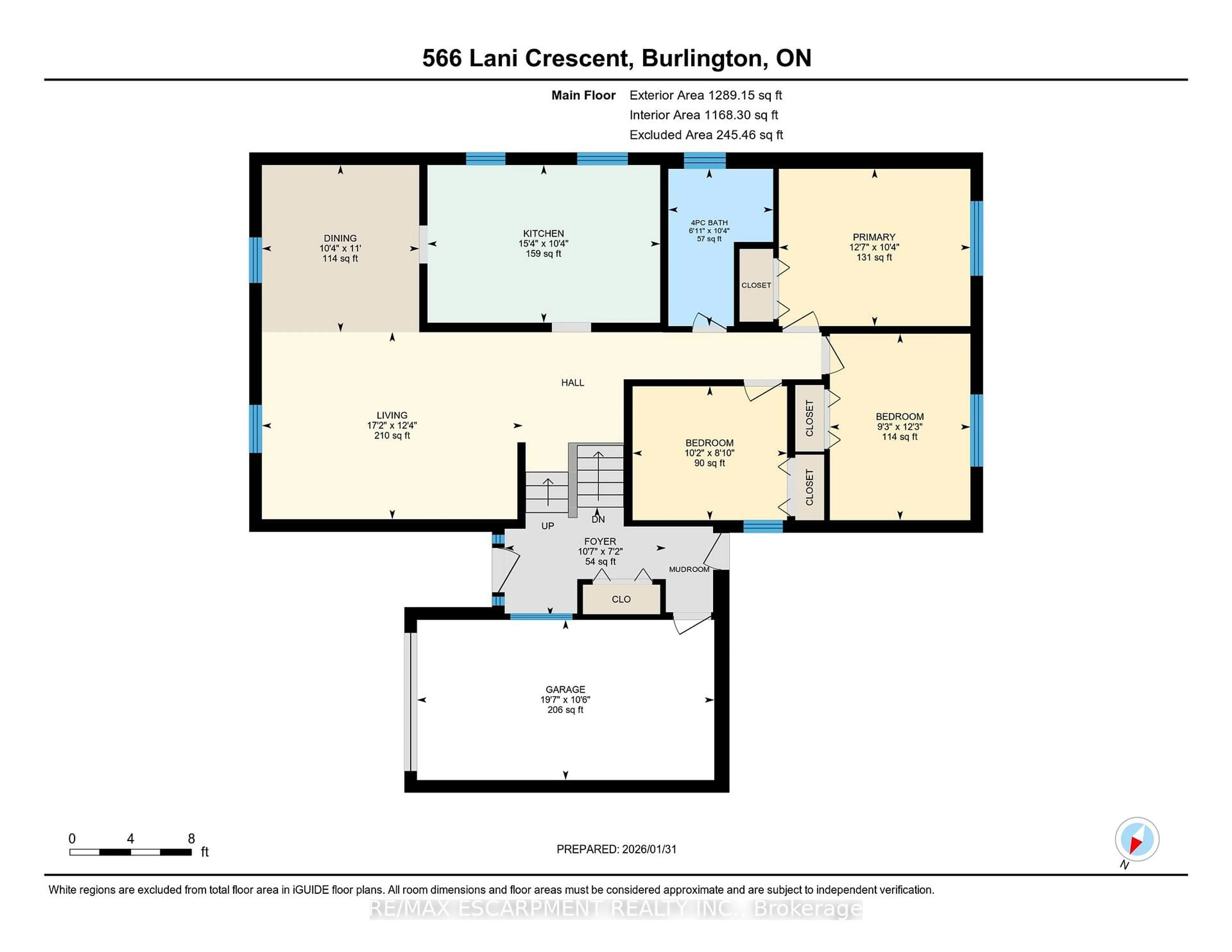 Floor plan for 566 Lani Cres, Burlington Ontario L7N 2Y4