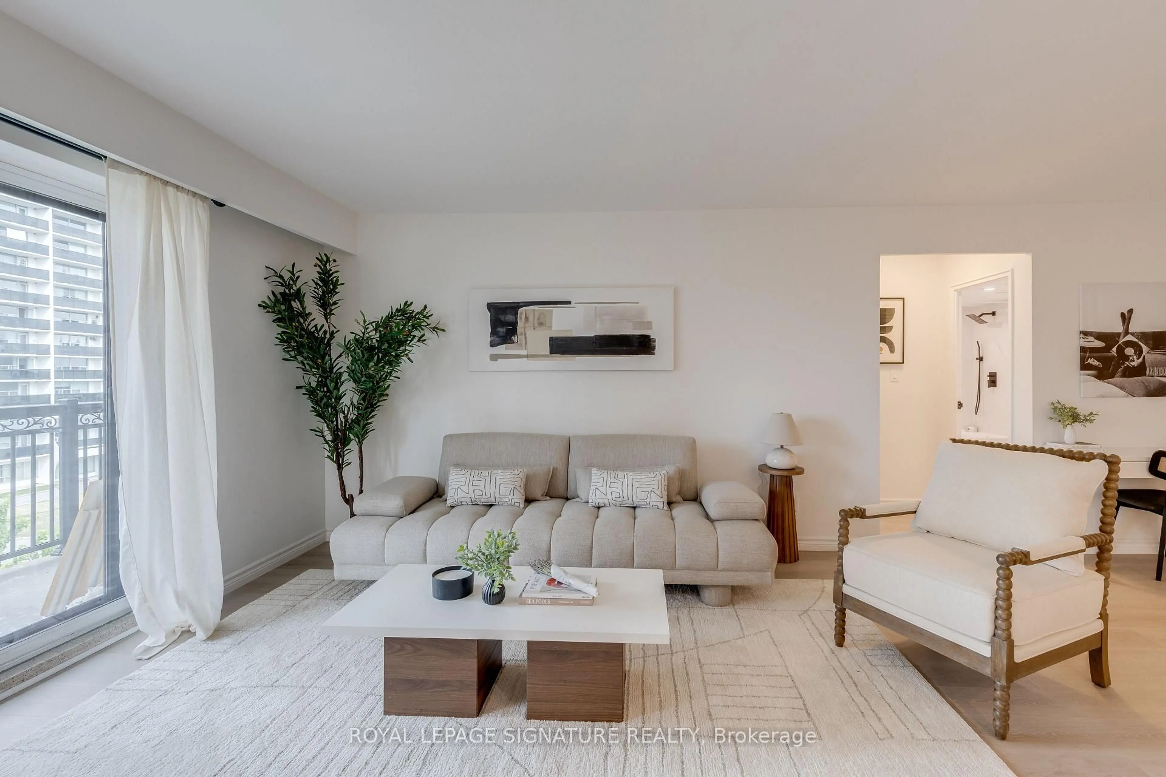 Living room with furniture, unknown for 557 The East Mall #506, Toronto Ontario M9B 4A5