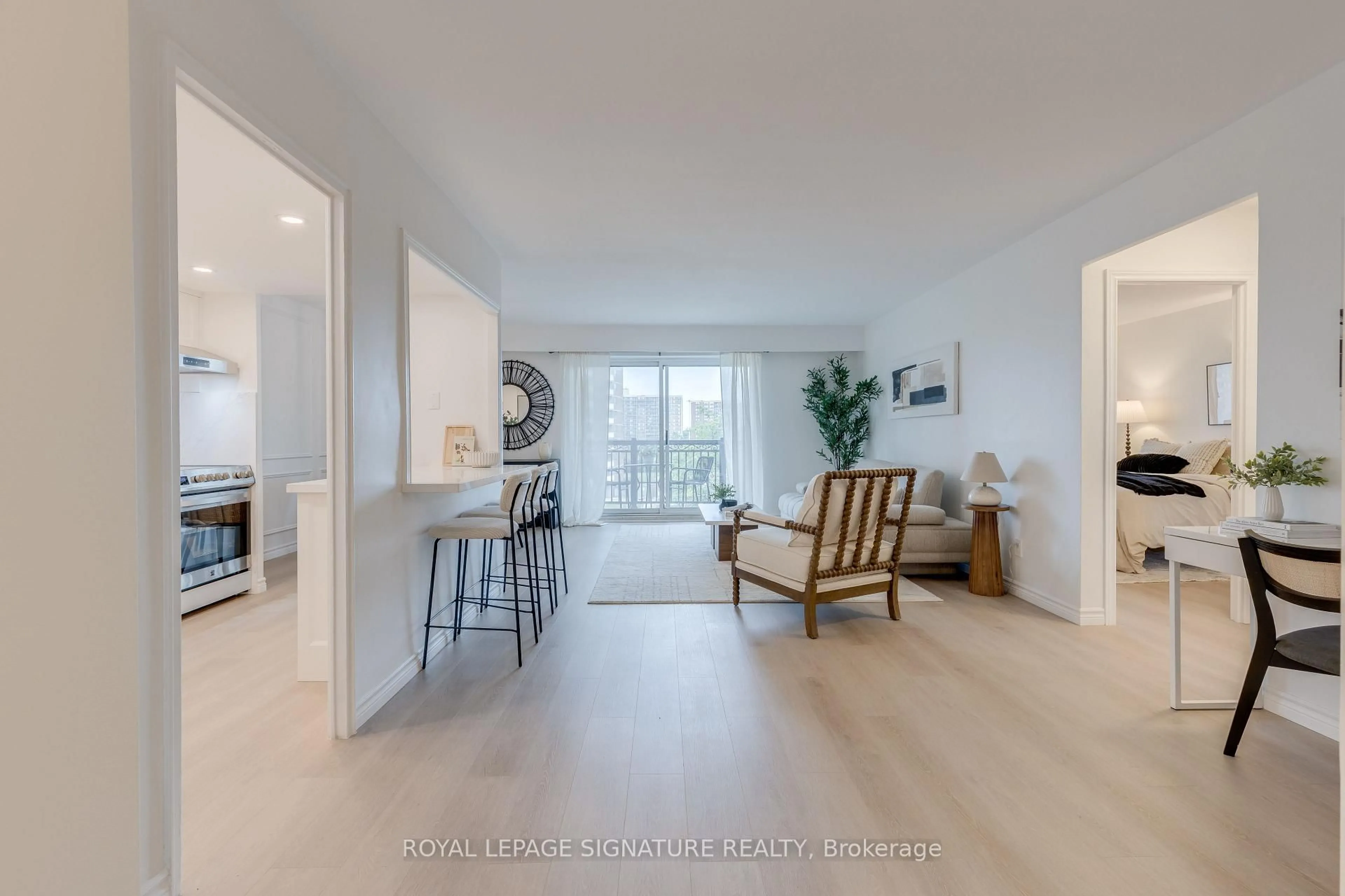 Living room with furniture, unknown for 557 The East Mall #506, Toronto Ontario M9B 4A5