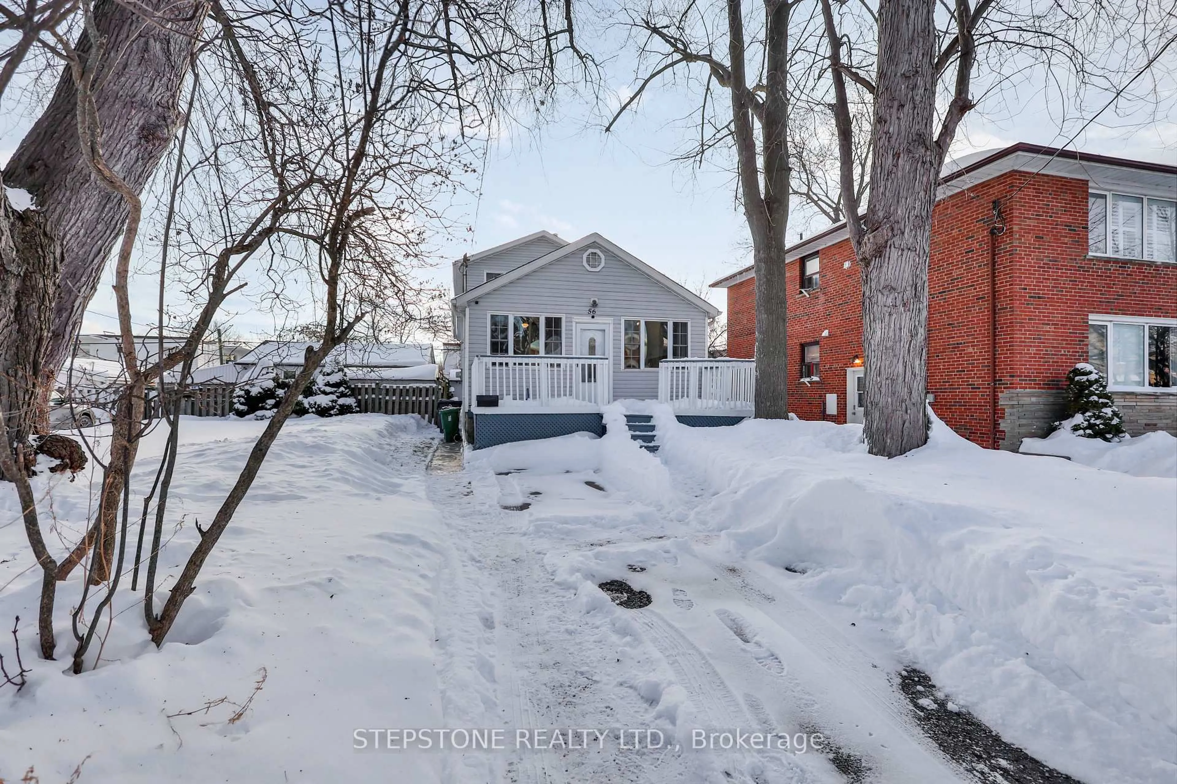 A pic from outside/outdoor area/front of a property/back of a property/a pic from drone, street for 56 41st St, Toronto Ontario M8W 3N6