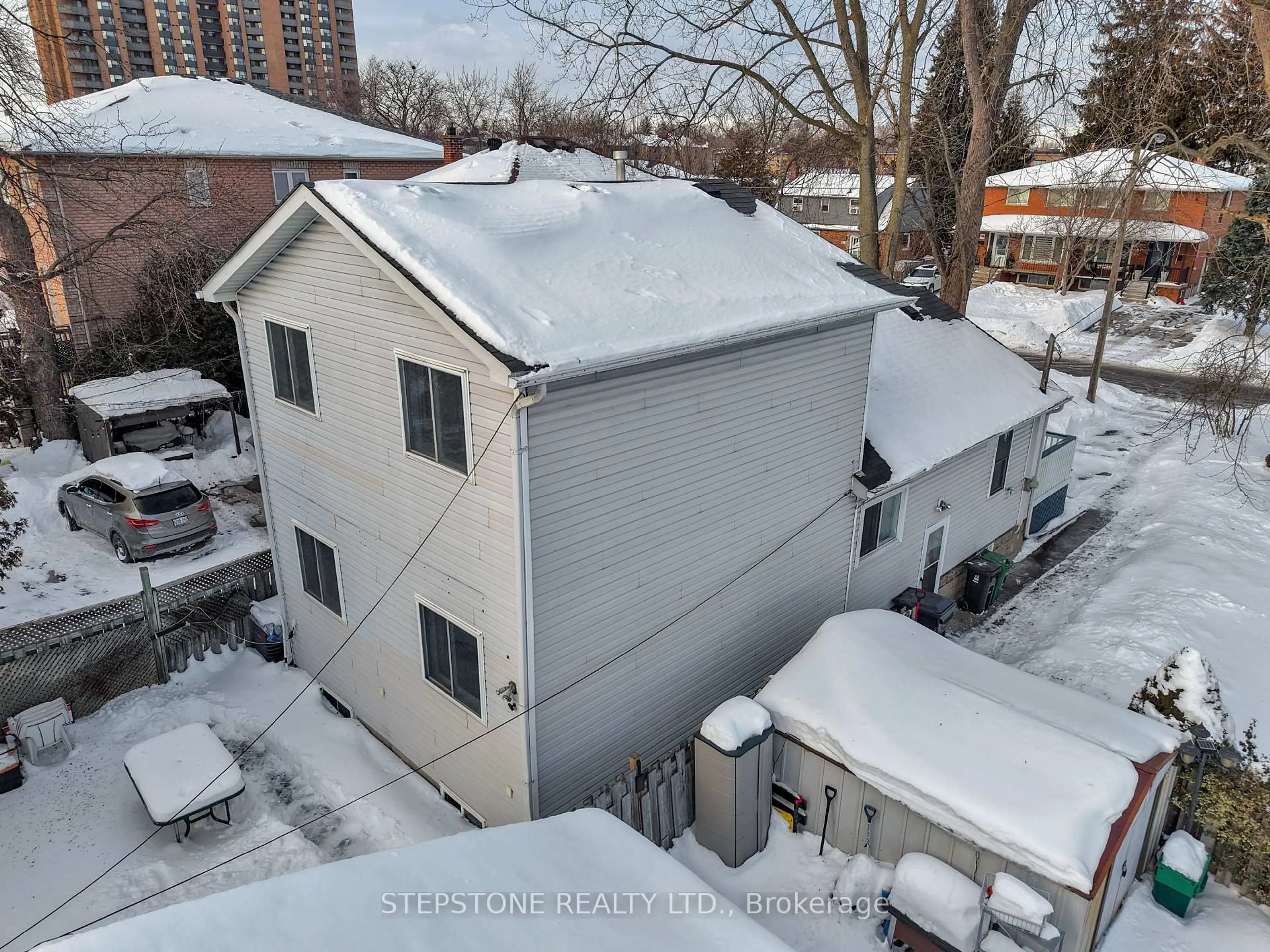 A pic from outside/outdoor area/front of a property/back of a property/a pic from drone, city buildings view from balcony for 56 41st St, Toronto Ontario M8W 3N6
