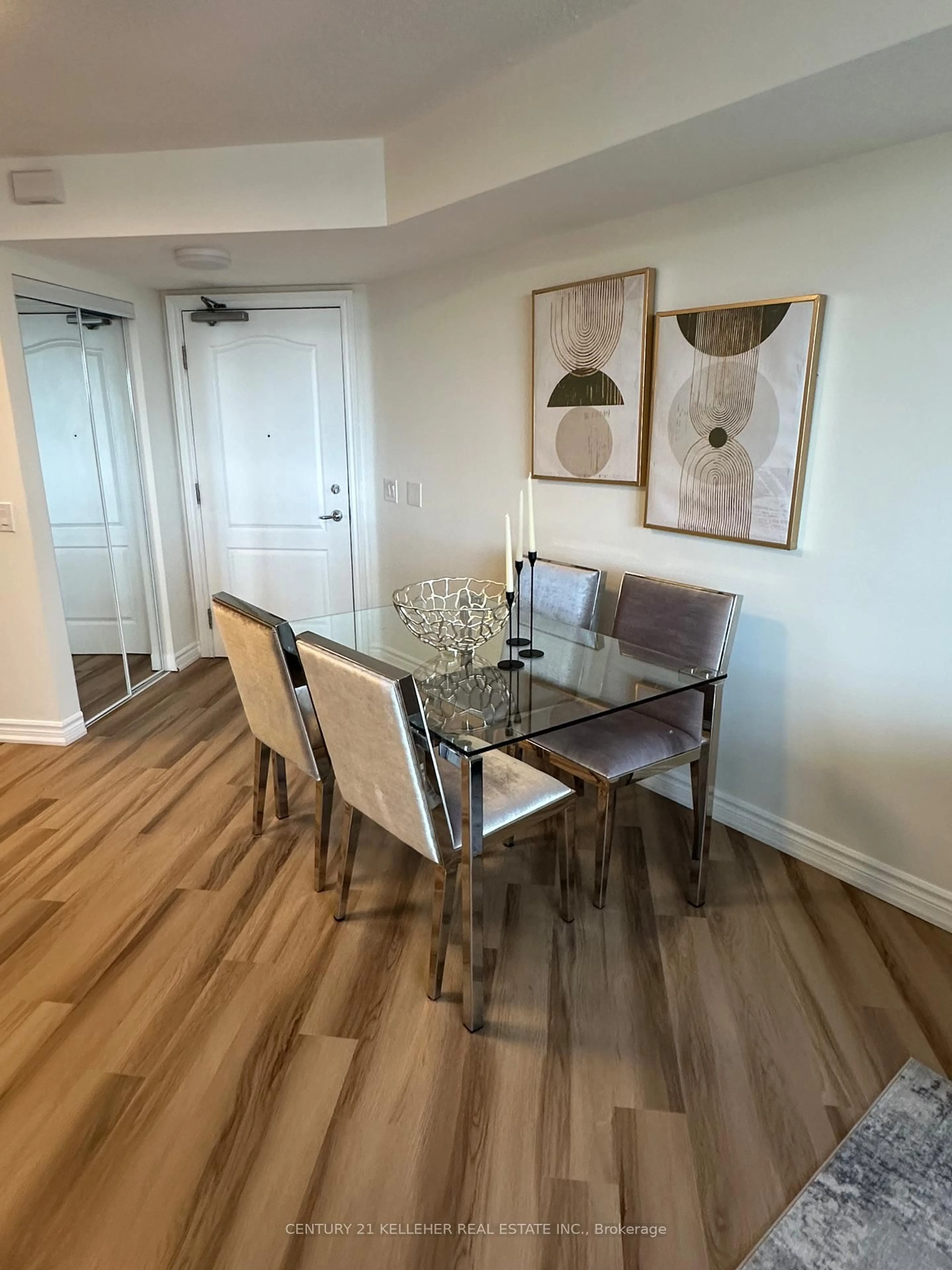 Dining room, wood/laminate floor for 4640 Kimbermount Ave #707, Mississauga Ontario L5M 5W6