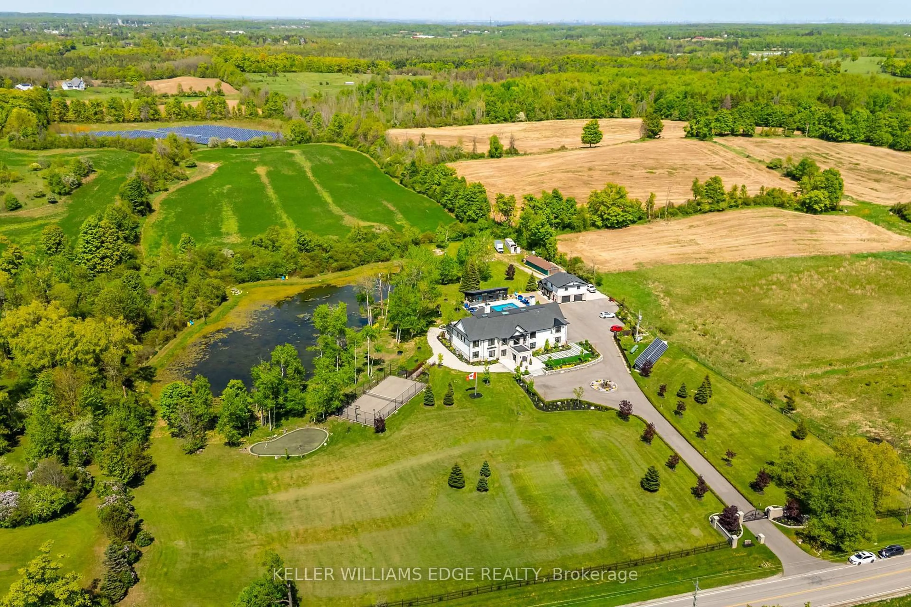 A pic from outside/outdoor area/front of a property/back of a property/a pic from drone, water/lake/river/ocean view for 13311 Sixth Line, Milton Ontario L7J 2L7