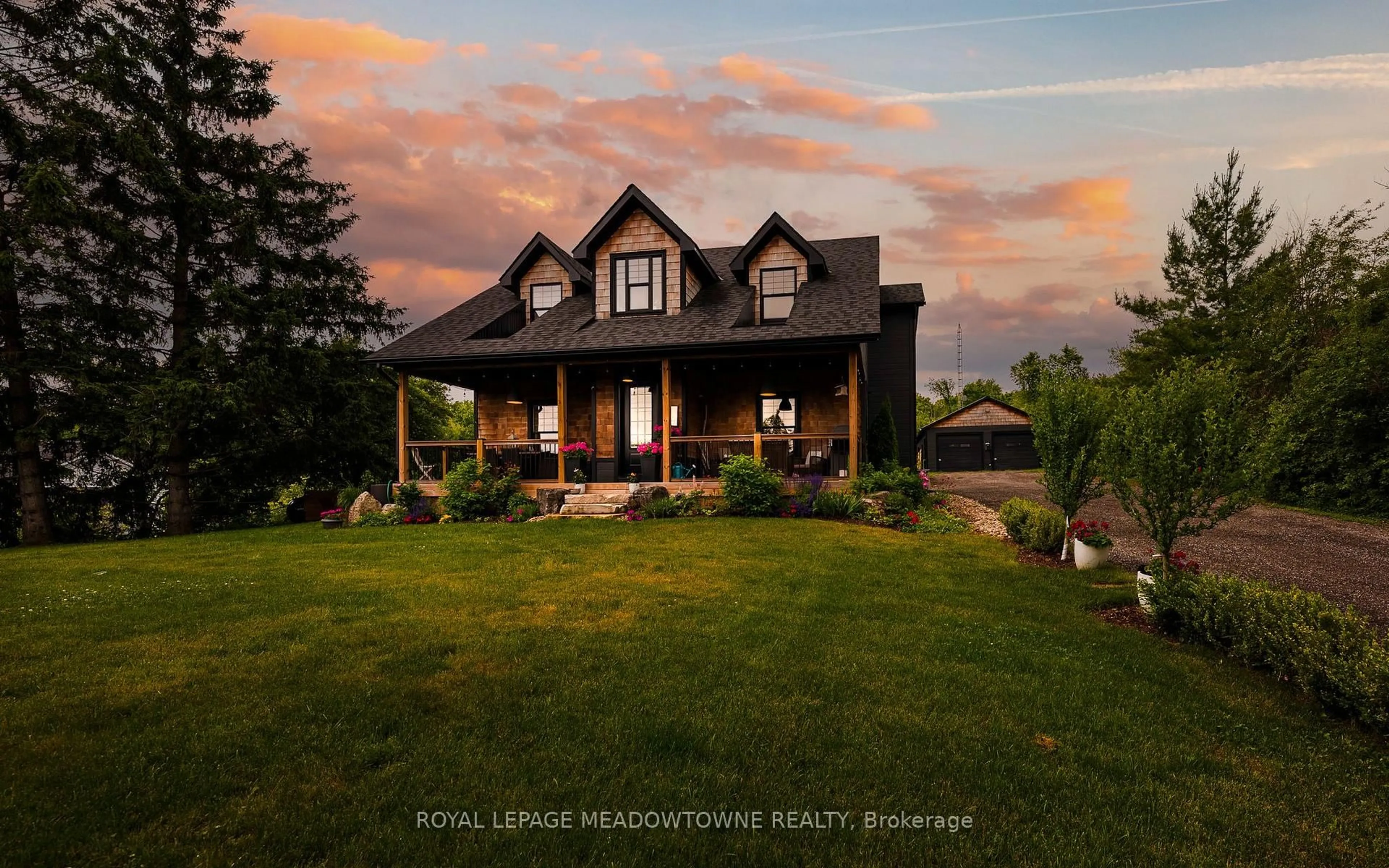 A pic from outside/outdoor area/front of a property/back of a property/a pic from drone, mountain view for 13394 Tenth Line, Halton Hills Ontario L7G 4S8