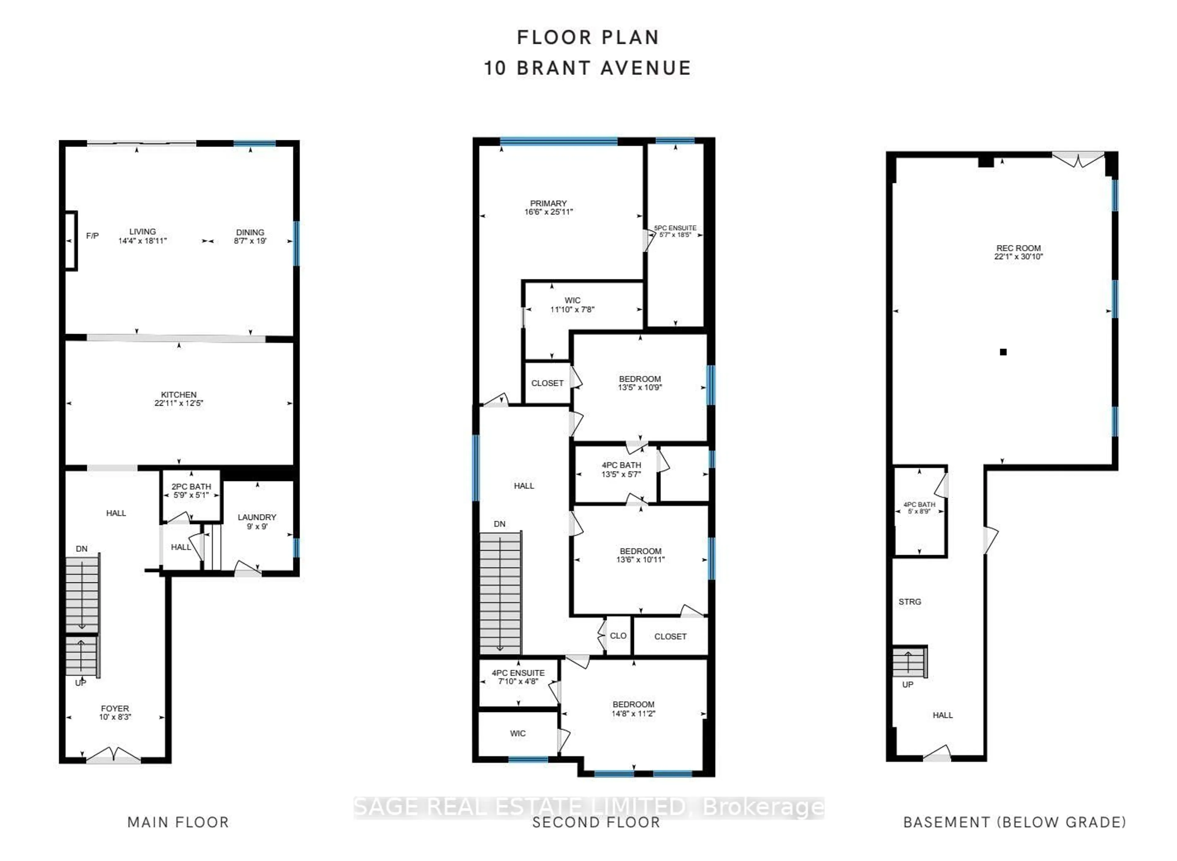 Floor plan for 10 Brant Ave, Mississauga Ontario L5G 3N8