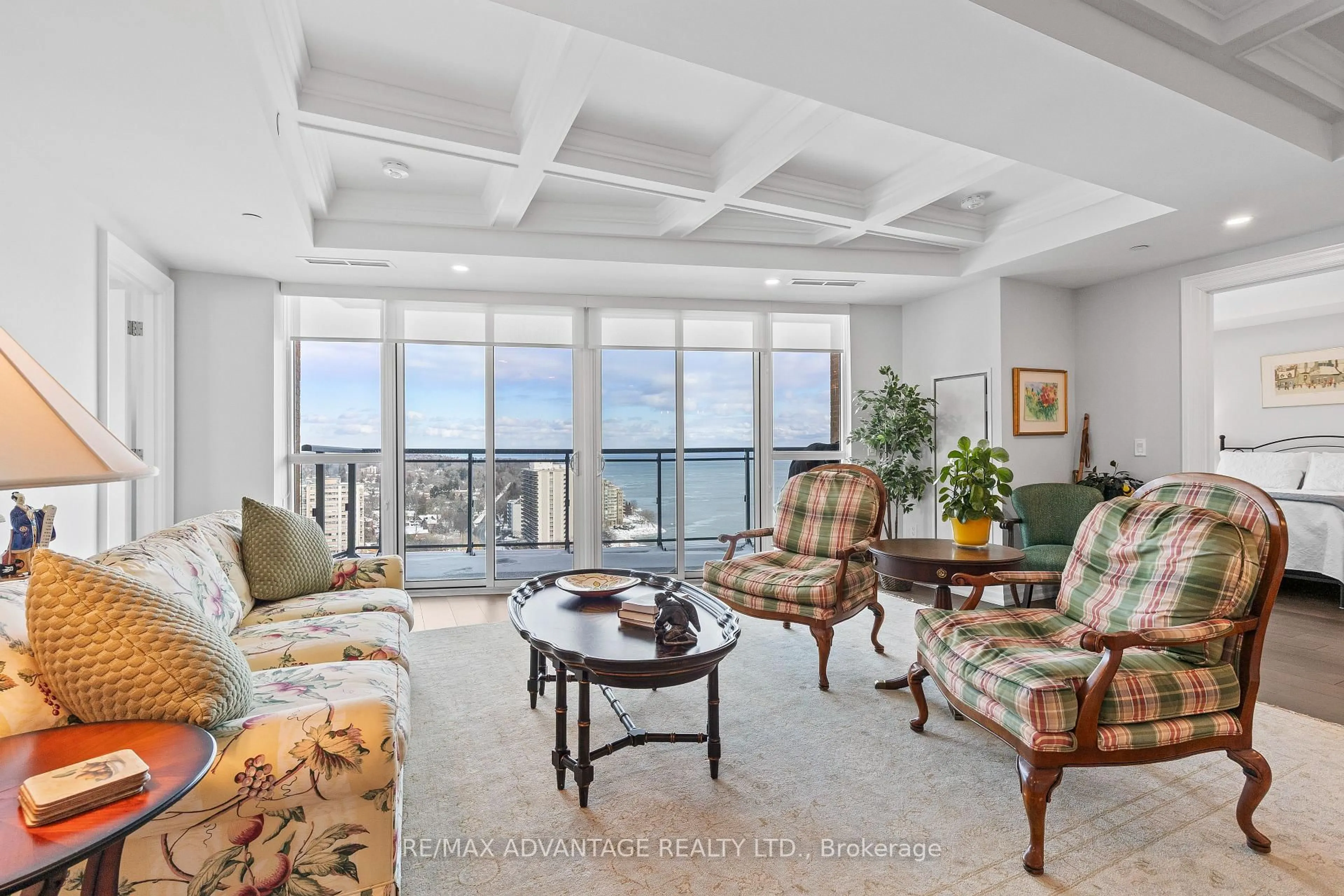 Living room with furniture, unknown for 2060 Lakeshore Rd #1902, Burlington Ontario L7R 0G2