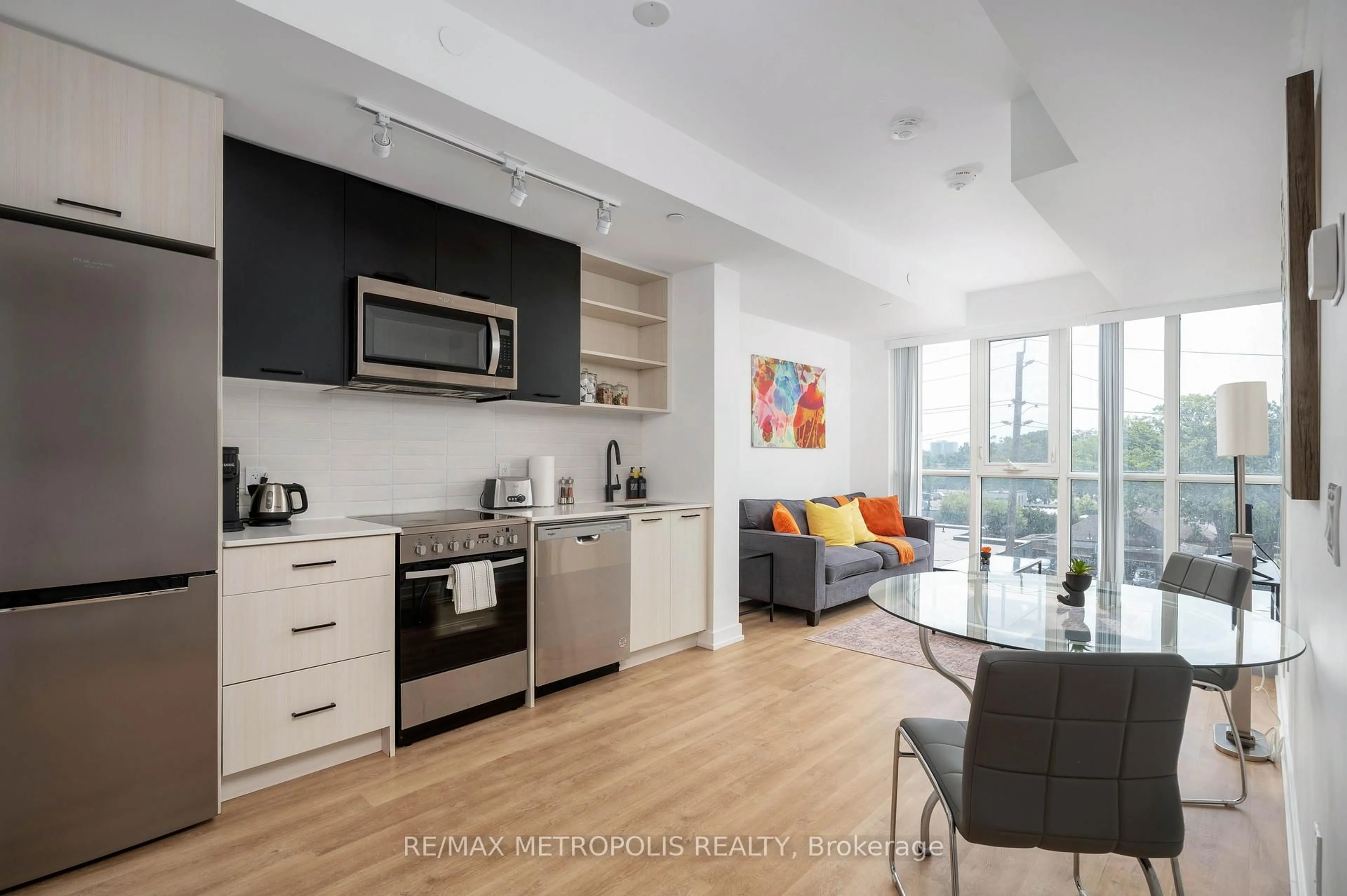 Open concept kitchen, unknown for 2300 St Clair Ave #407, Toronto Ontario M6N 0B3