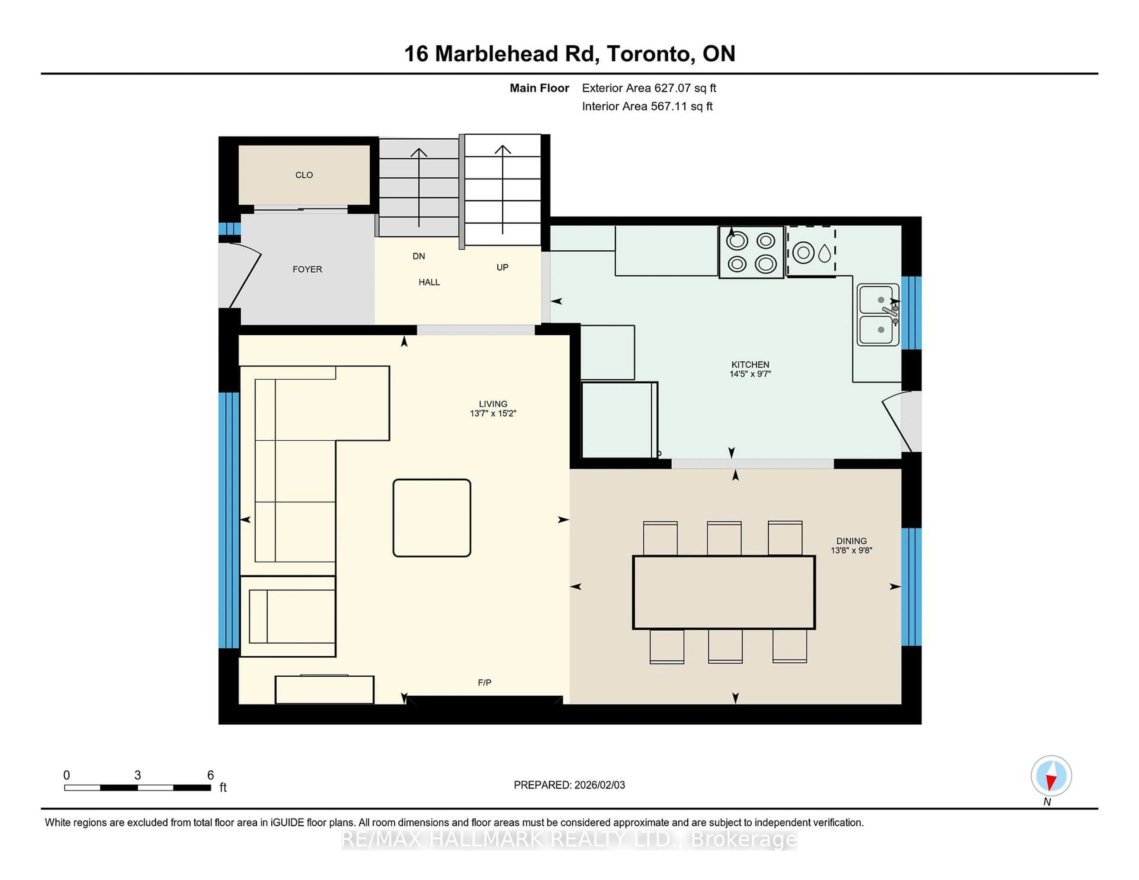 Floor plan for 16 Marblehead Rd, Toronto Ontario M9R 3B6