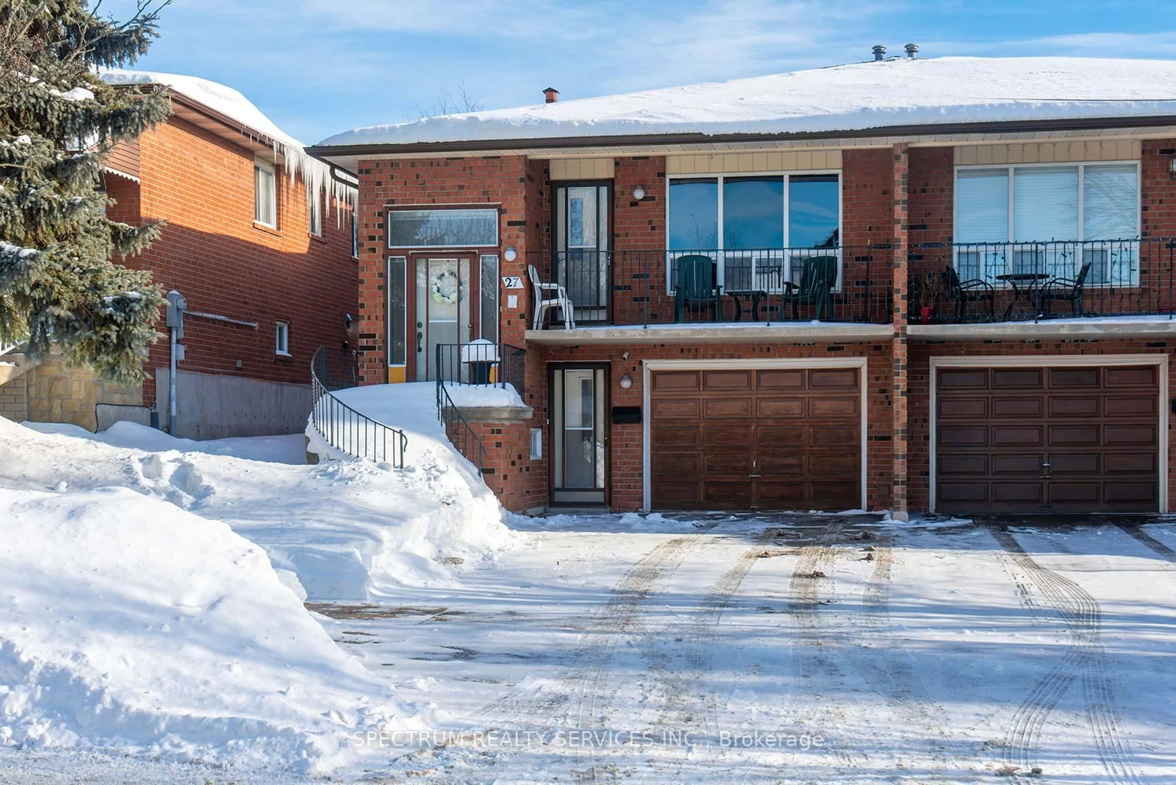 Home with brick exterior material, street for 27 Clubhouse Crt, Toronto Ontario M3L 2L7