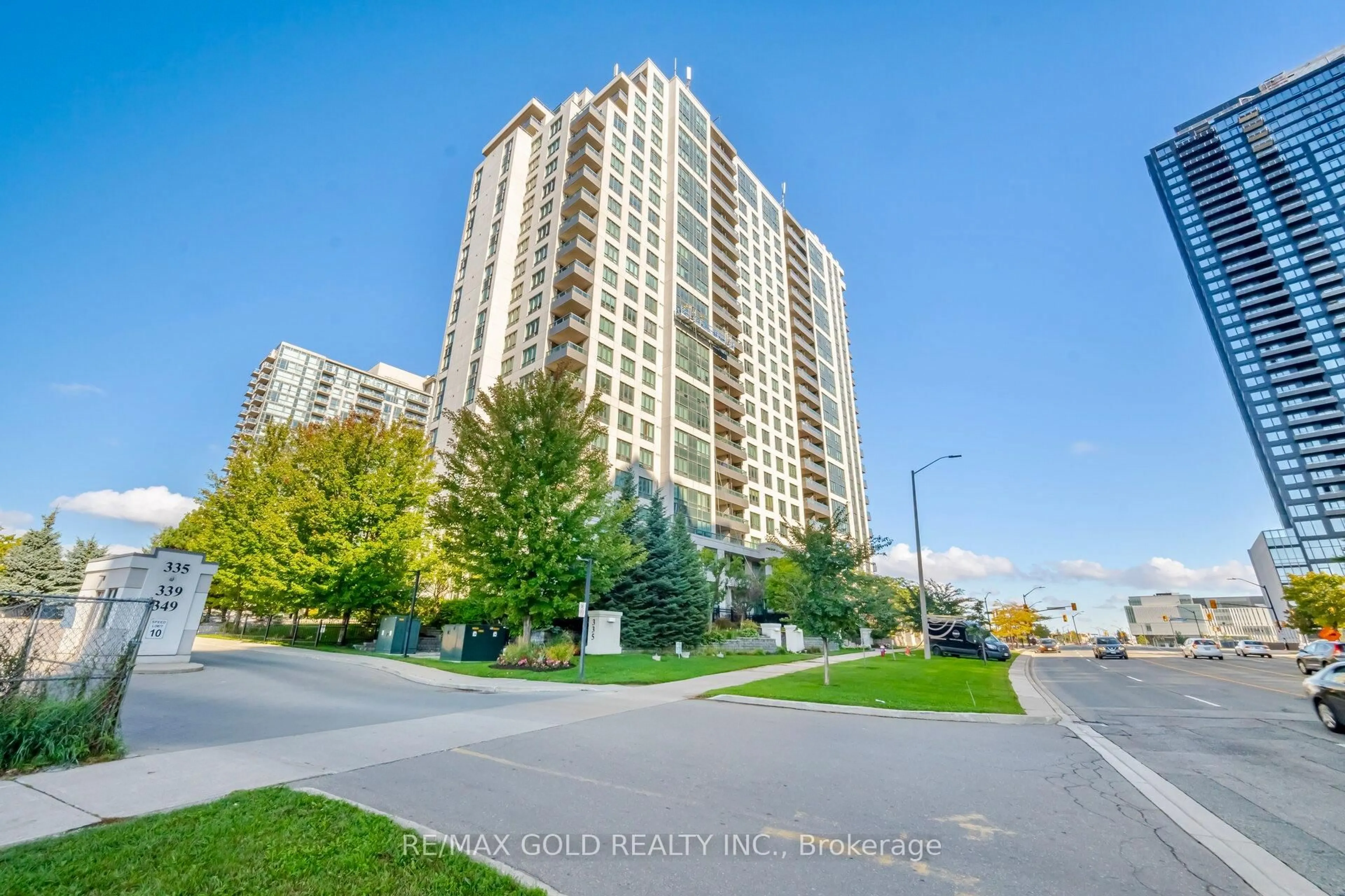 A pic from outside/outdoor area/front of a property/back of a property/a pic from drone, street for 335 Rathburn Rd #2508, Mississauga Ontario L5B 0C8