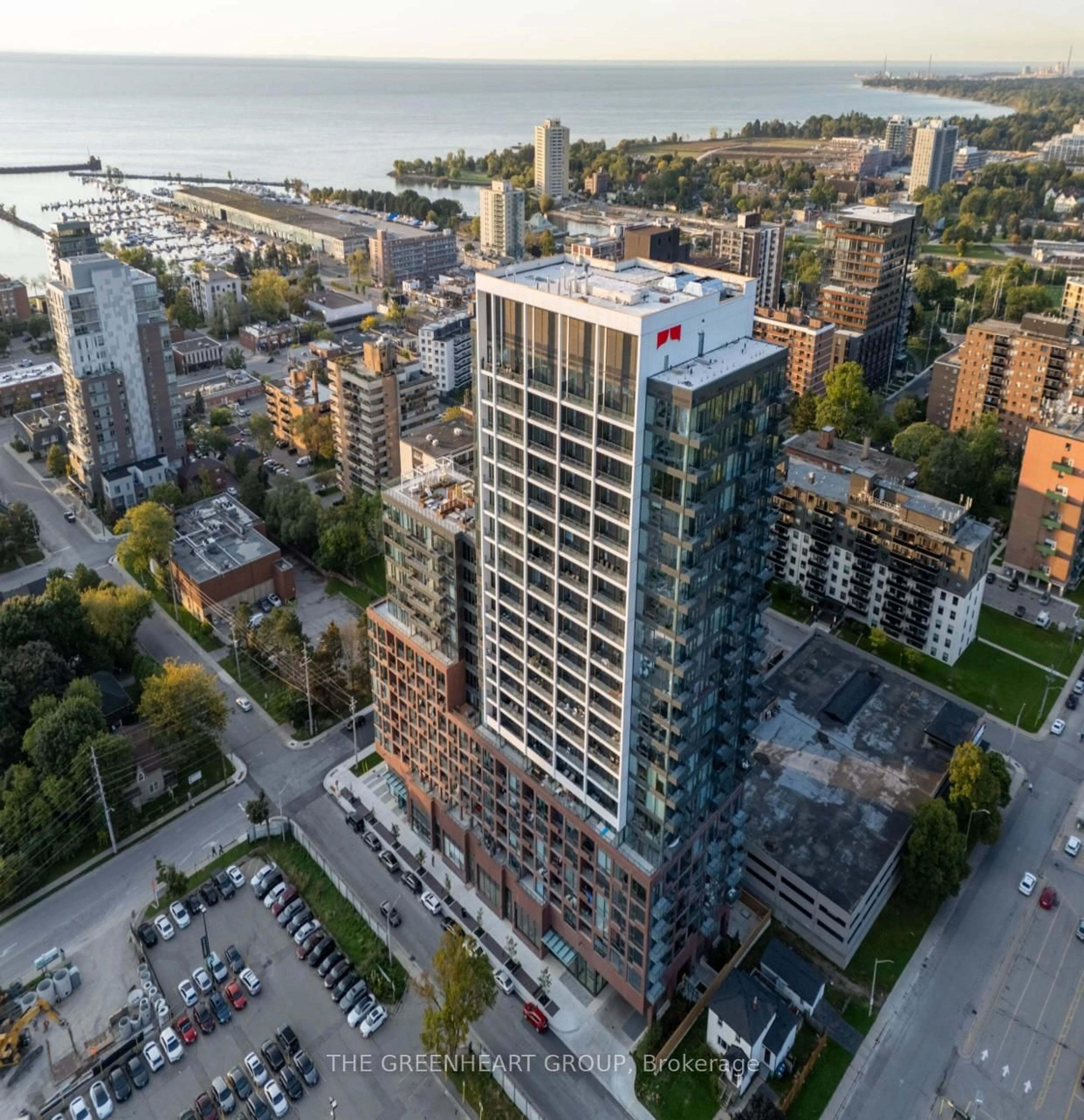 A pic from outside/outdoor area/front of a property/back of a property/a pic from drone, city buildings view from balcony for 28 Ann St #512, Mississauga Ontario L5G 0E1