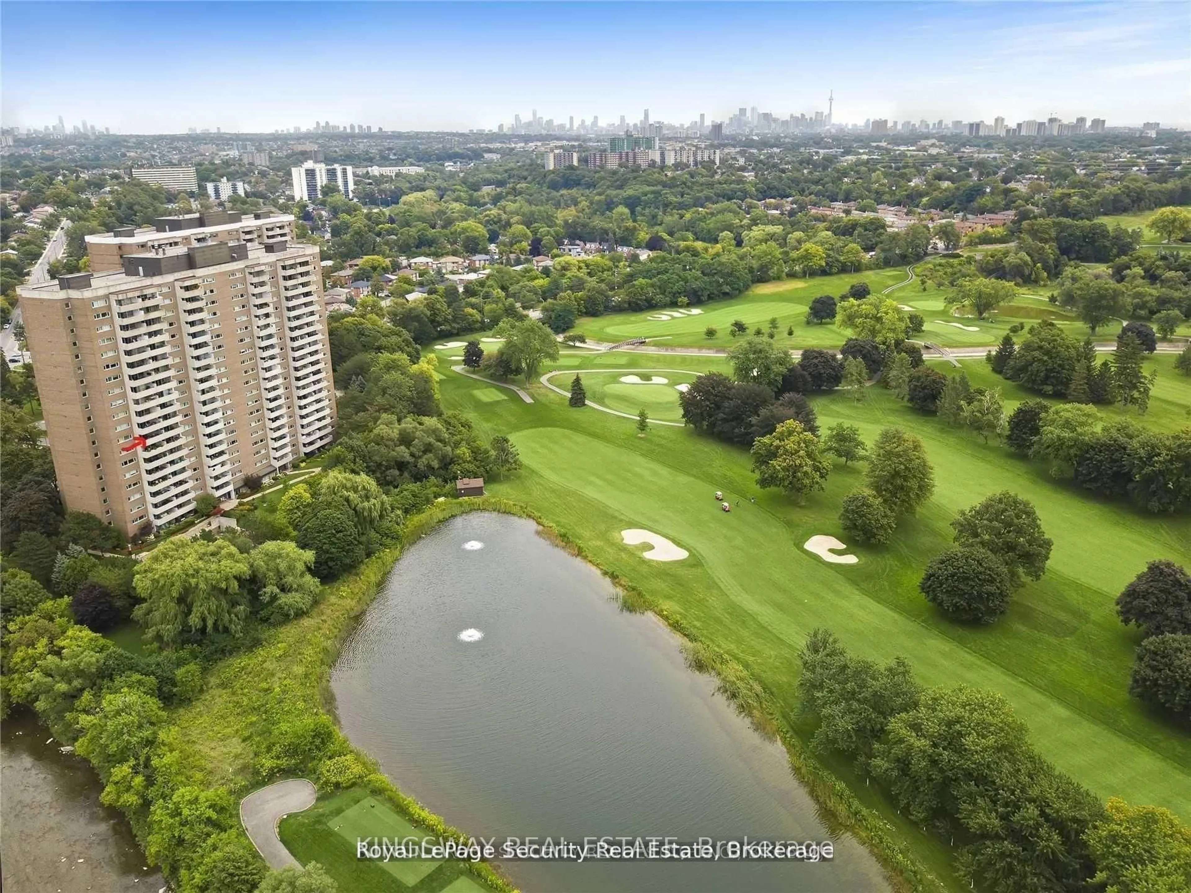 A pic from outside/outdoor area/front of a property/back of a property/a pic from drone, water/lake/river/ocean view for 240 Scarlett Rd #1504, Toronto Ontario M6N 4X4